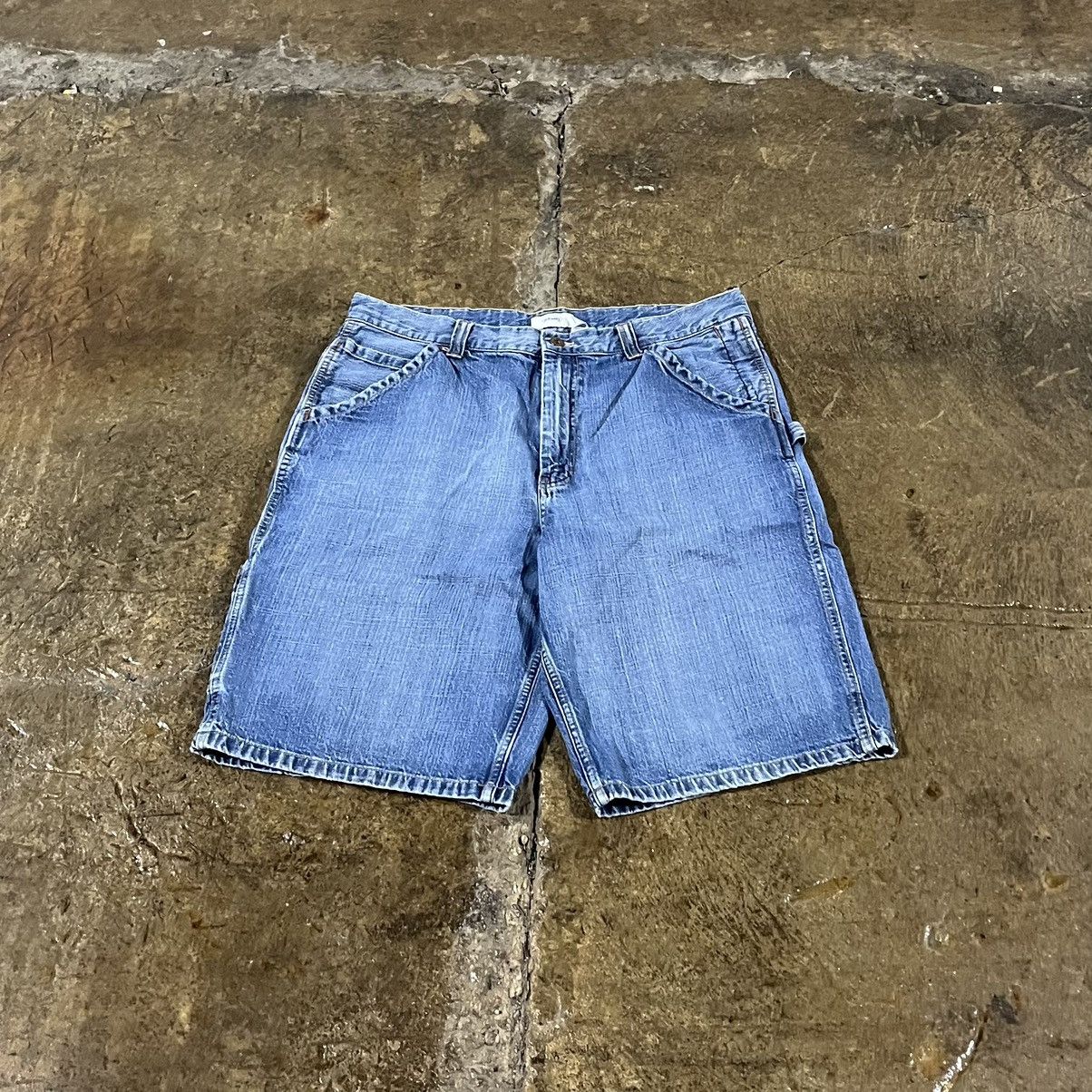 Carhartt × JNCO × Vintage Crazy Y2K Old Navy Carpenter Jorts Faded Baggy Skater Shorts Size US 36 / EU 52 - 2 Thumbnail