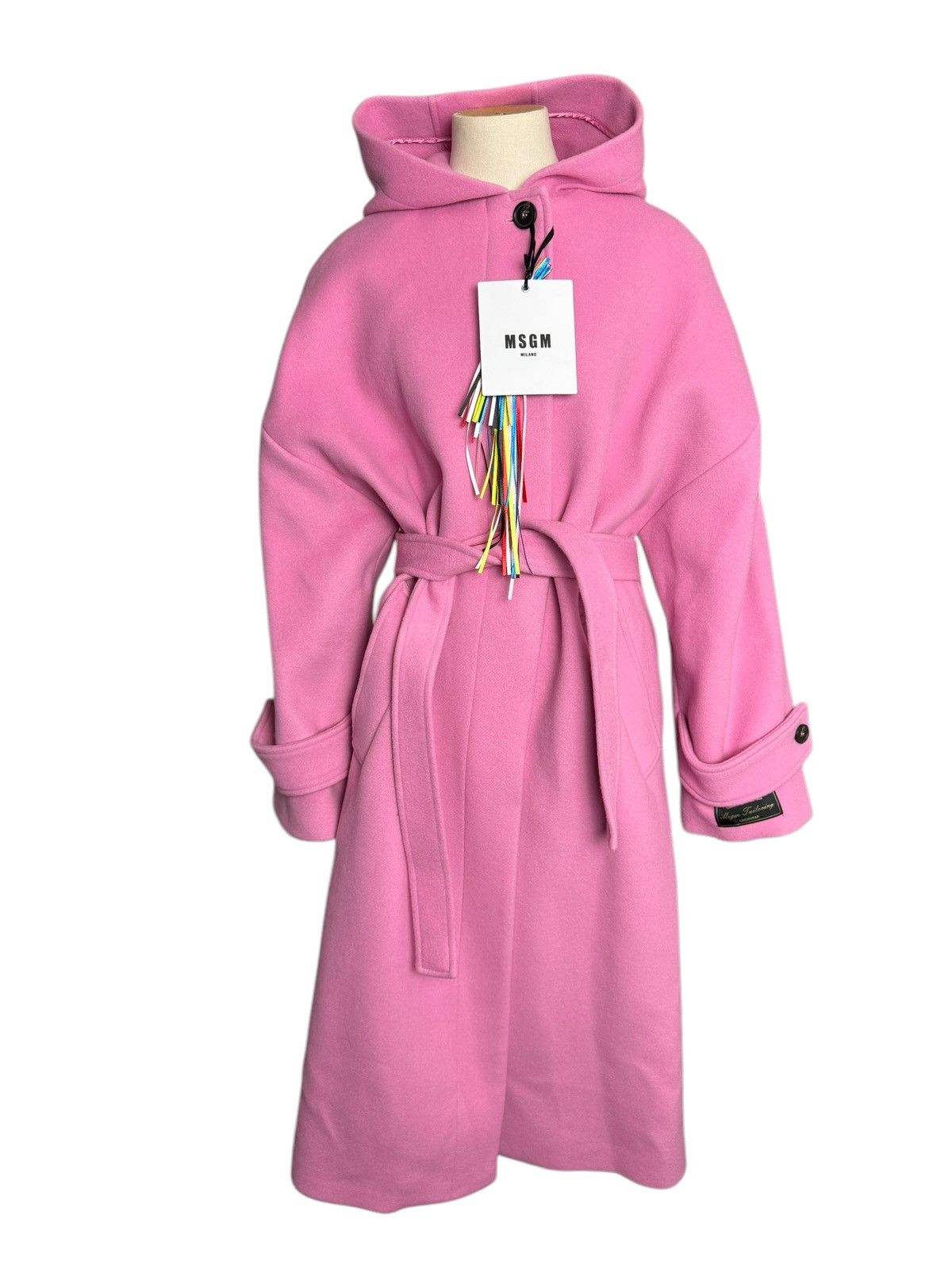 MSGM BNWT MSGM Pink Belted Trench Coat 40 Virgin Wool RRP £840 Size S / US 4 / IT 40 - 1 Thumbnail