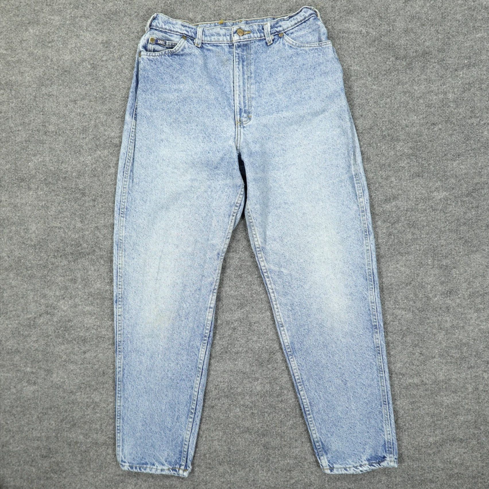 Lee VINTAGE Lee Jeans Womens 16 Light Wash High Rise Tapered Mom Denim 90s Stonewash Size 38" / US 16 / IT 52 - 2 Thumbnail