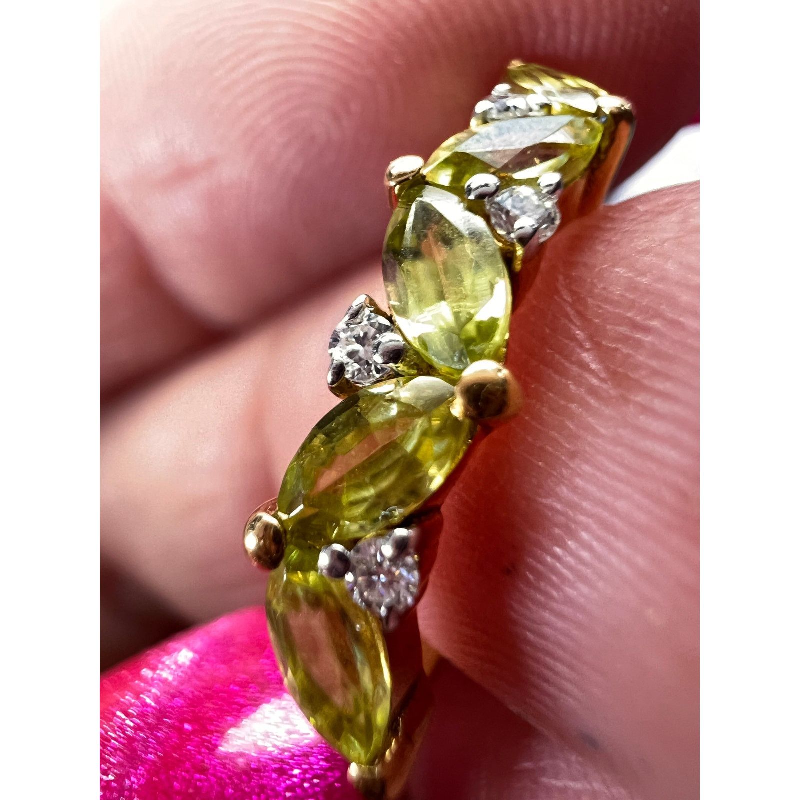 Other NEW Sphene moissanite j-hoop earrings in YG over 925 Size ONE SIZE - 3 Thumbnail