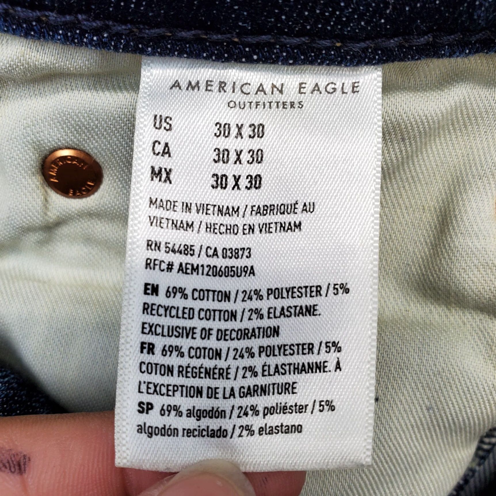 American Eagle Outfitters American Eagle Outfitters Jeans Mens 30 Blue Denim Ripped Whiskered 5-Pocket Design Skinny Jeans Size US 30 / EU 46 - 6 Thumbnail