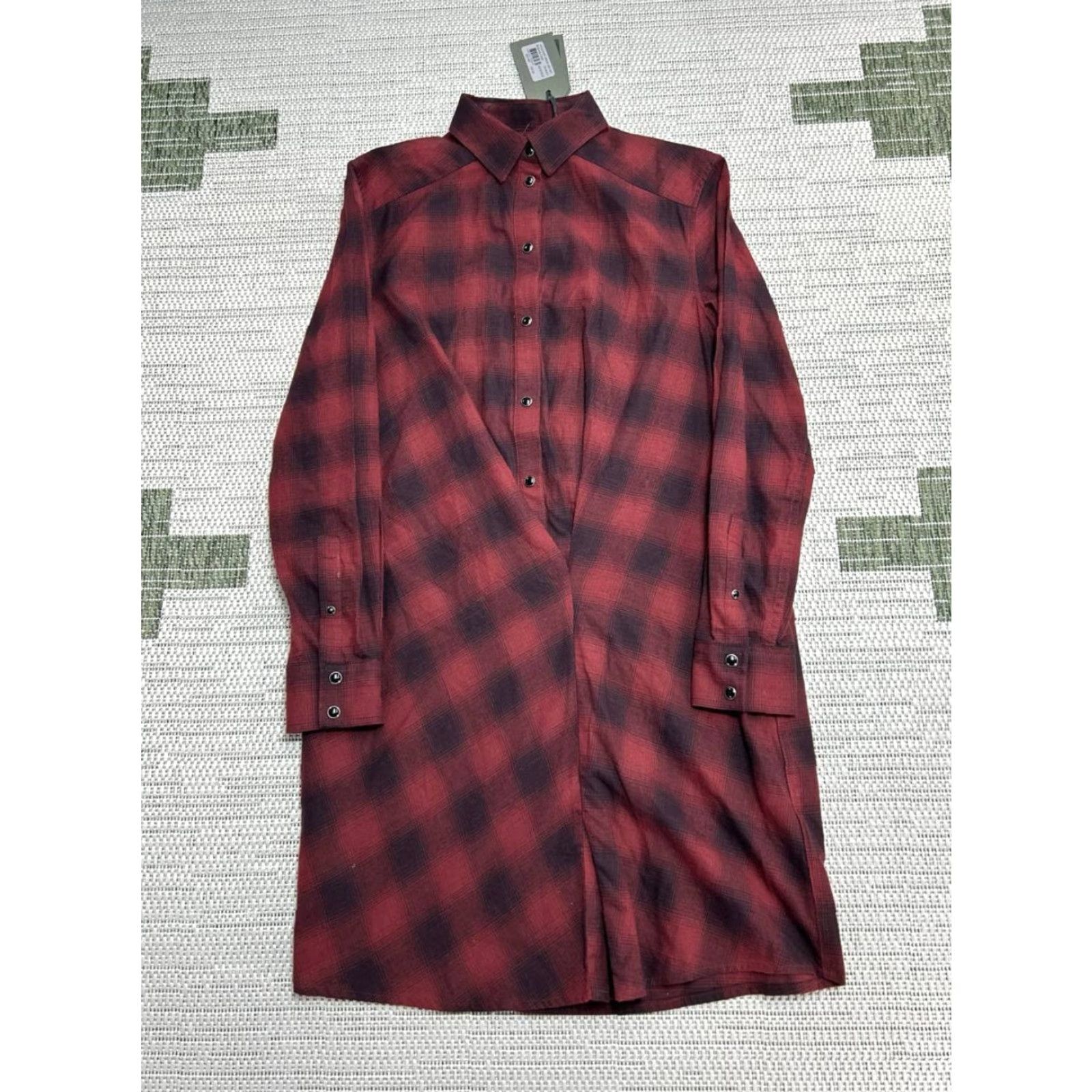 Allsaints AllSaints Kayla Shirt Dress Women 2 Red Check Cotton Button Up Shirttail Hem New Shirt Dress Women 2 Red Check Cotton Button Up Shirttail Hem New Size XS / US 0-2 / IT 36-38 - 2 Thumbnail