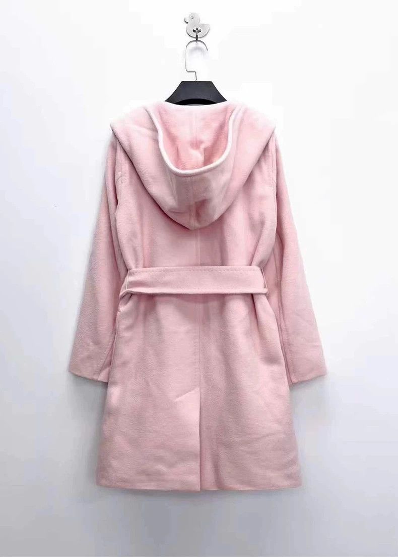 Max Mara Max Mara Pink Camel Fleece Logo-Filled Hooded Lace Up Bath Size M / US 6-8 / IT 42-44 - 2 Thumbnail
