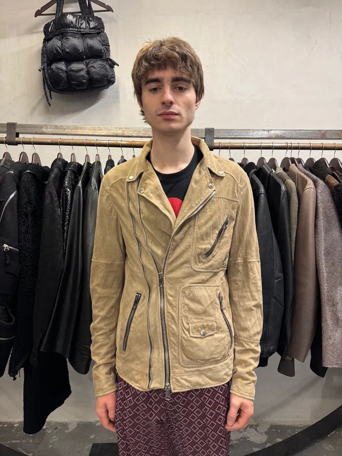 Gucci SS2004 Gucci Asymmetrical Multi Zips Biker Beige Suede Leather Jacket Size US S / EU 44-46 / 1 - 2 Thumbnail