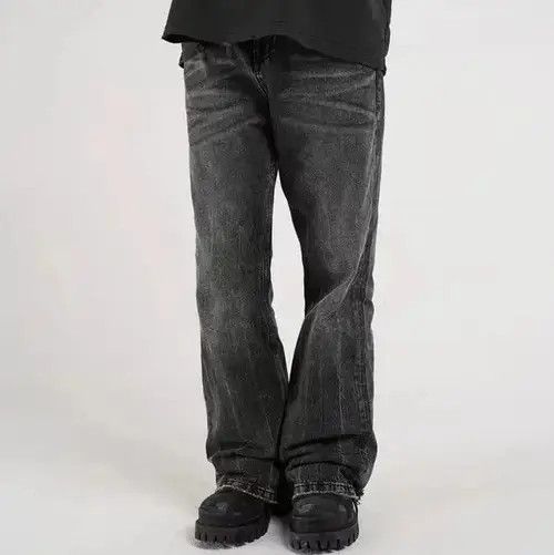 Japanese Brand × Vintage Wide leg Harajuku Baggy Flared Trousers Oversize Style Size US 32 / EU 48 - 2 Thumbnail