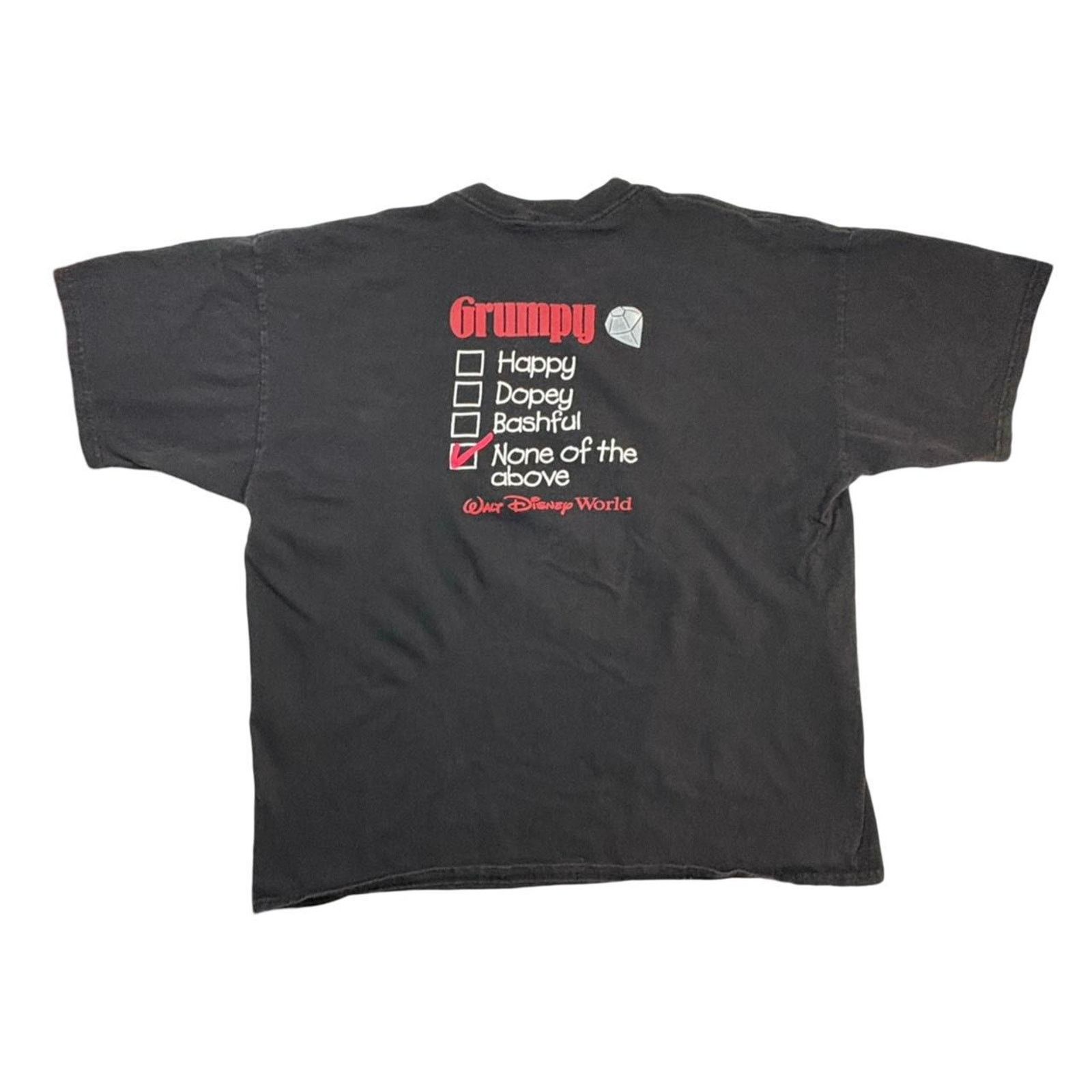 Disney 90s disney world tee shirt 7 dwarfs grumpy men's XL black Size US XL / EU 56 / 4 - 3 Thumbnail