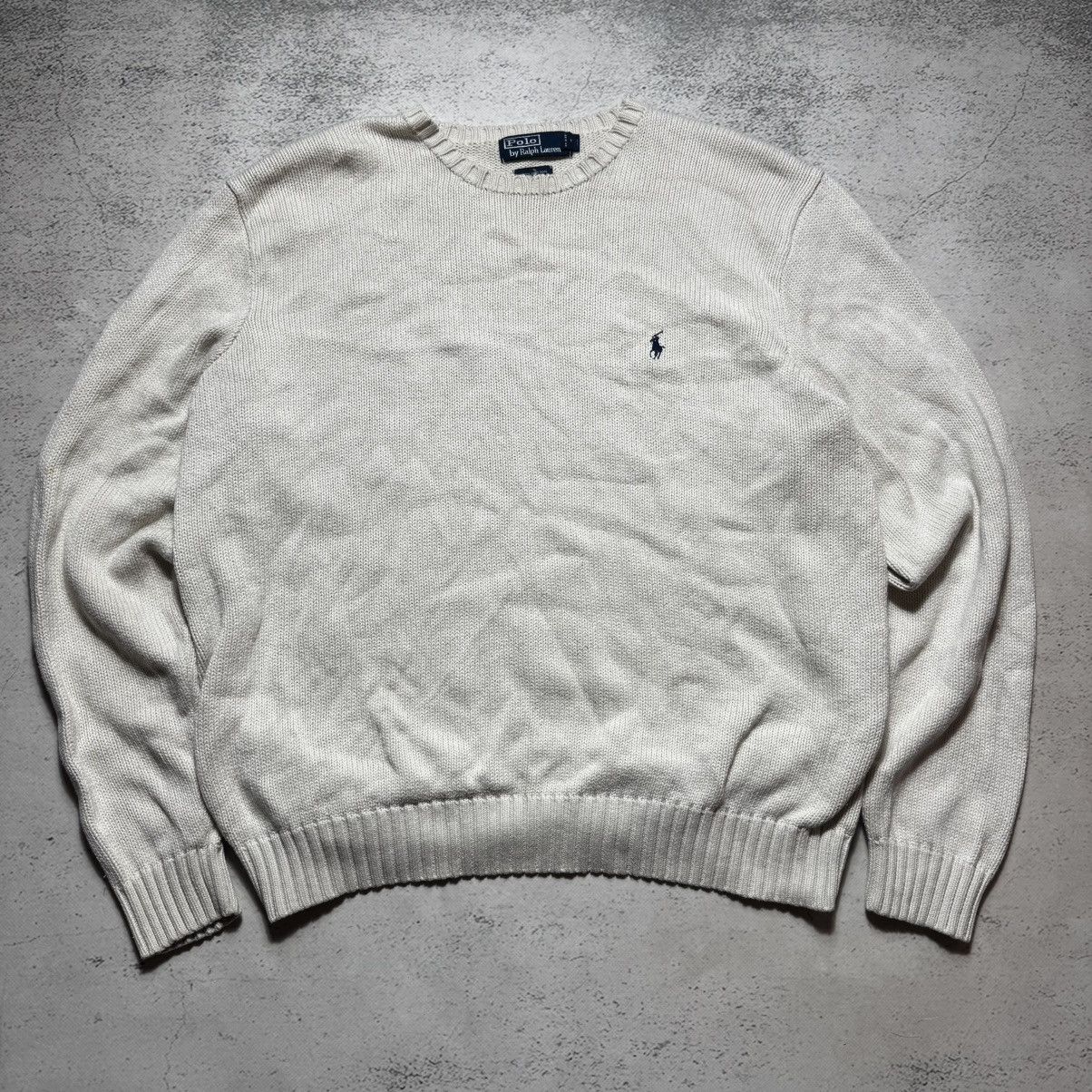 Polo Ralph Lauren vintage ralph lauren chunky knit sweater with big logo RRL Size US XL / EU 56 / 4 - 1 Thumbnail