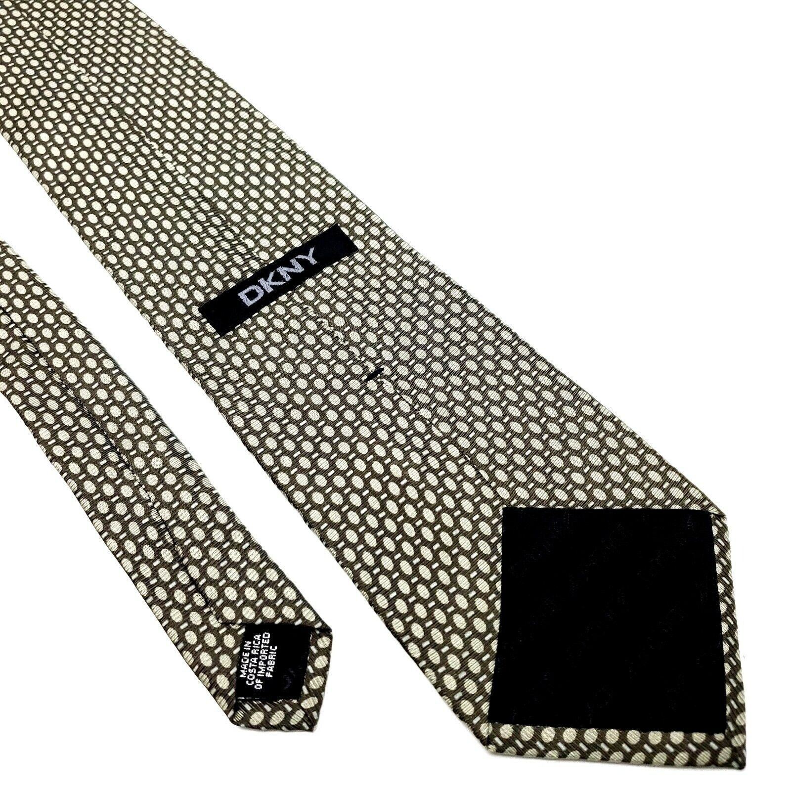 DKNY DKNY Silk Tie Green Print Geometric Size ONE SIZE - 5 Thumbnail