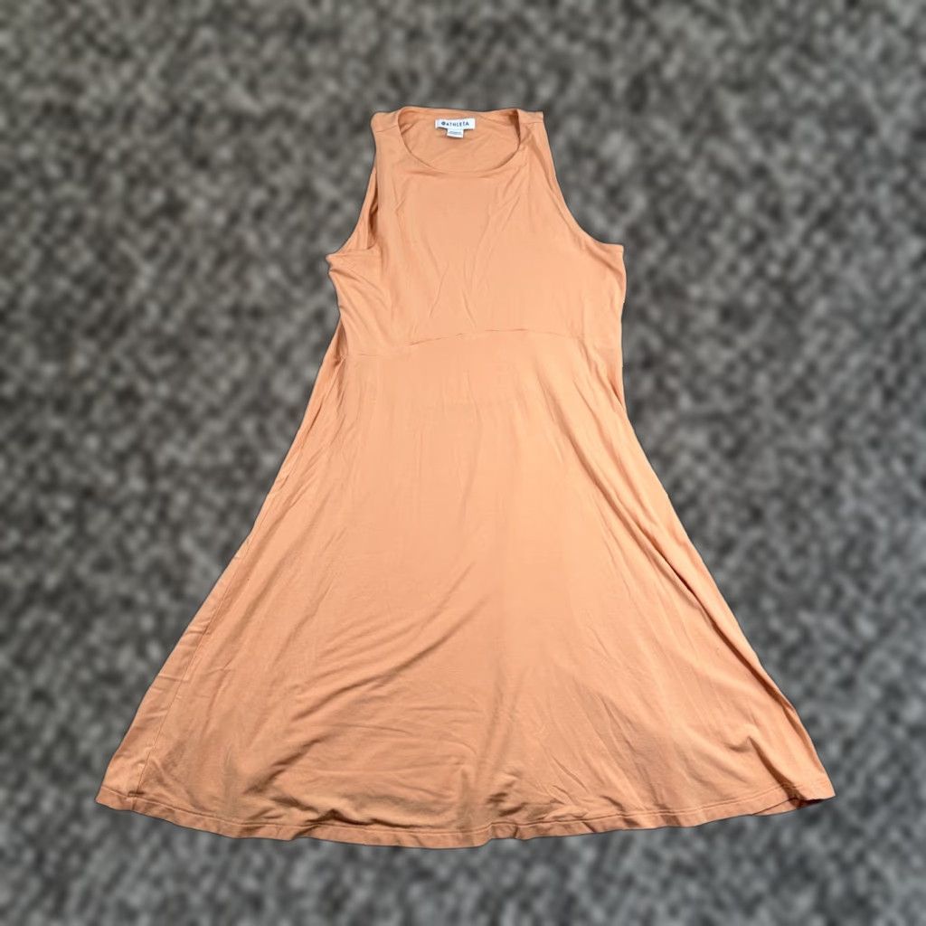 Athleta VINTAGE Athleta Tank Dress Orange Sleeveless Modal Knee Length PS Women - 531173-08 Size S / US 4 / IT 40 - 1 Thumbnail