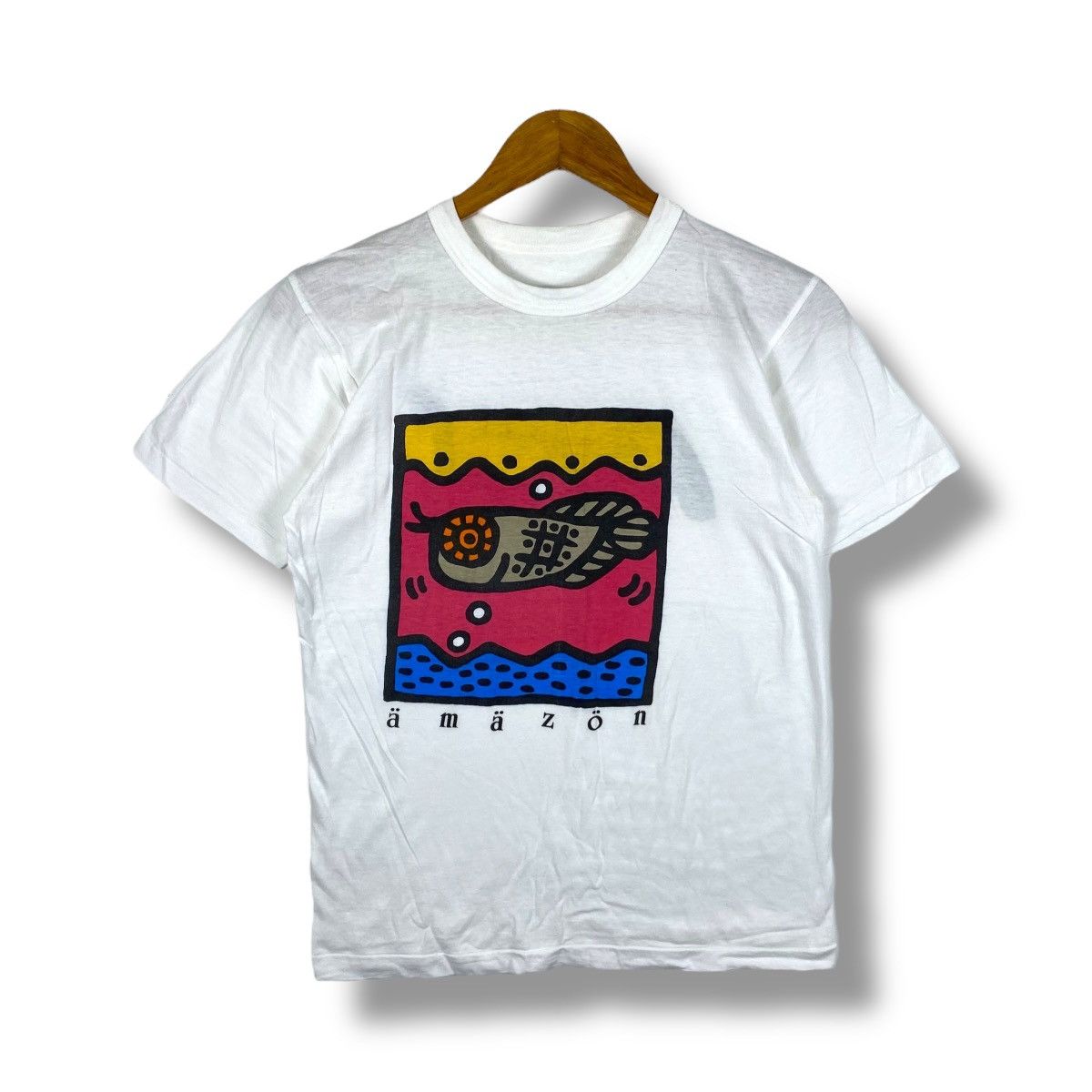 Vintage Vintage 80's AMAZON Freshwater Fish Art Graphic Tee Shirt Size US S / EU 44-46 / 1 - 1 Thumbnail