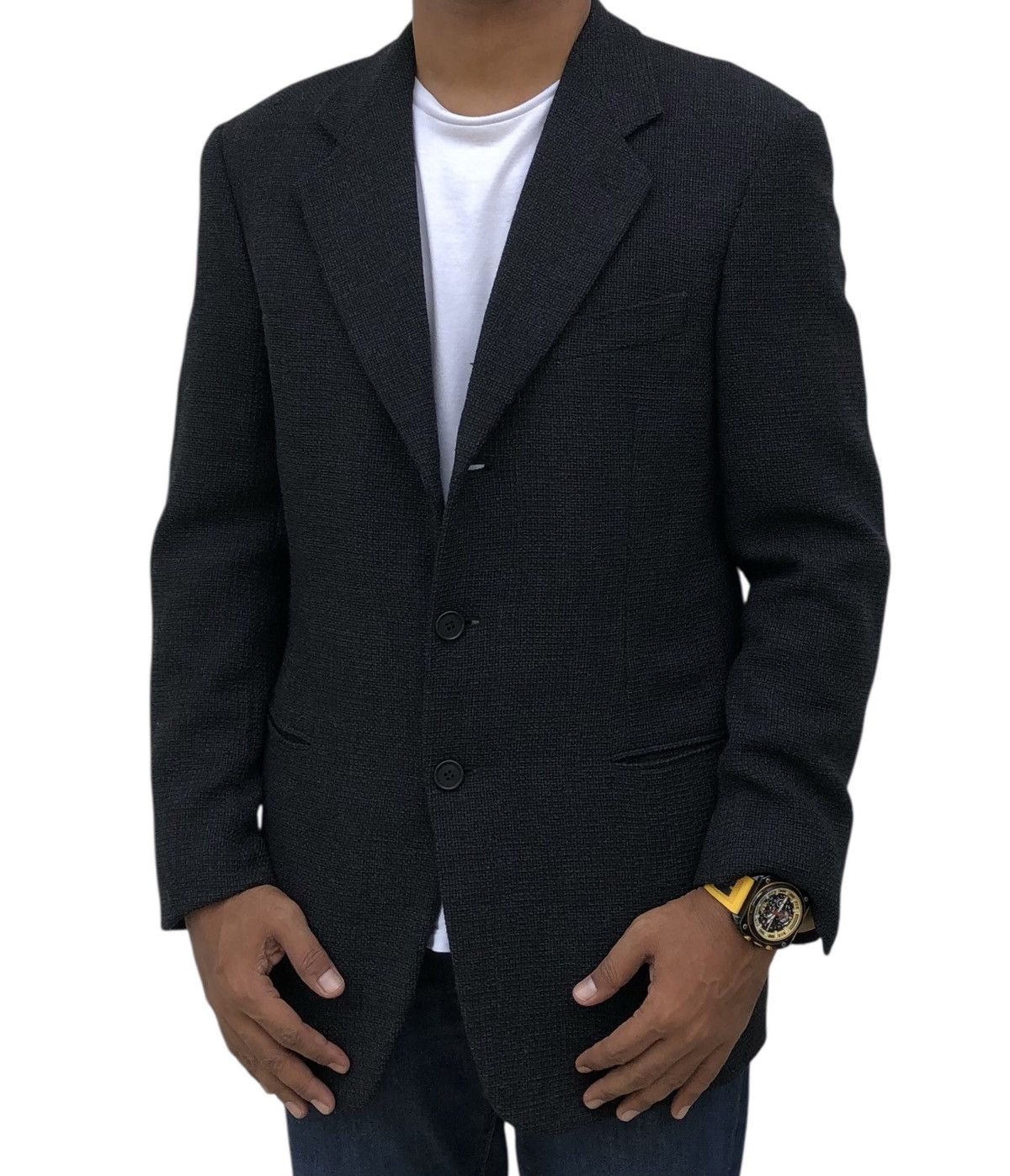 Giorgio Armani Giorgio Armani Linen Pura Lana Single-Breasted Blazer Size 48L - 4 Thumbnail