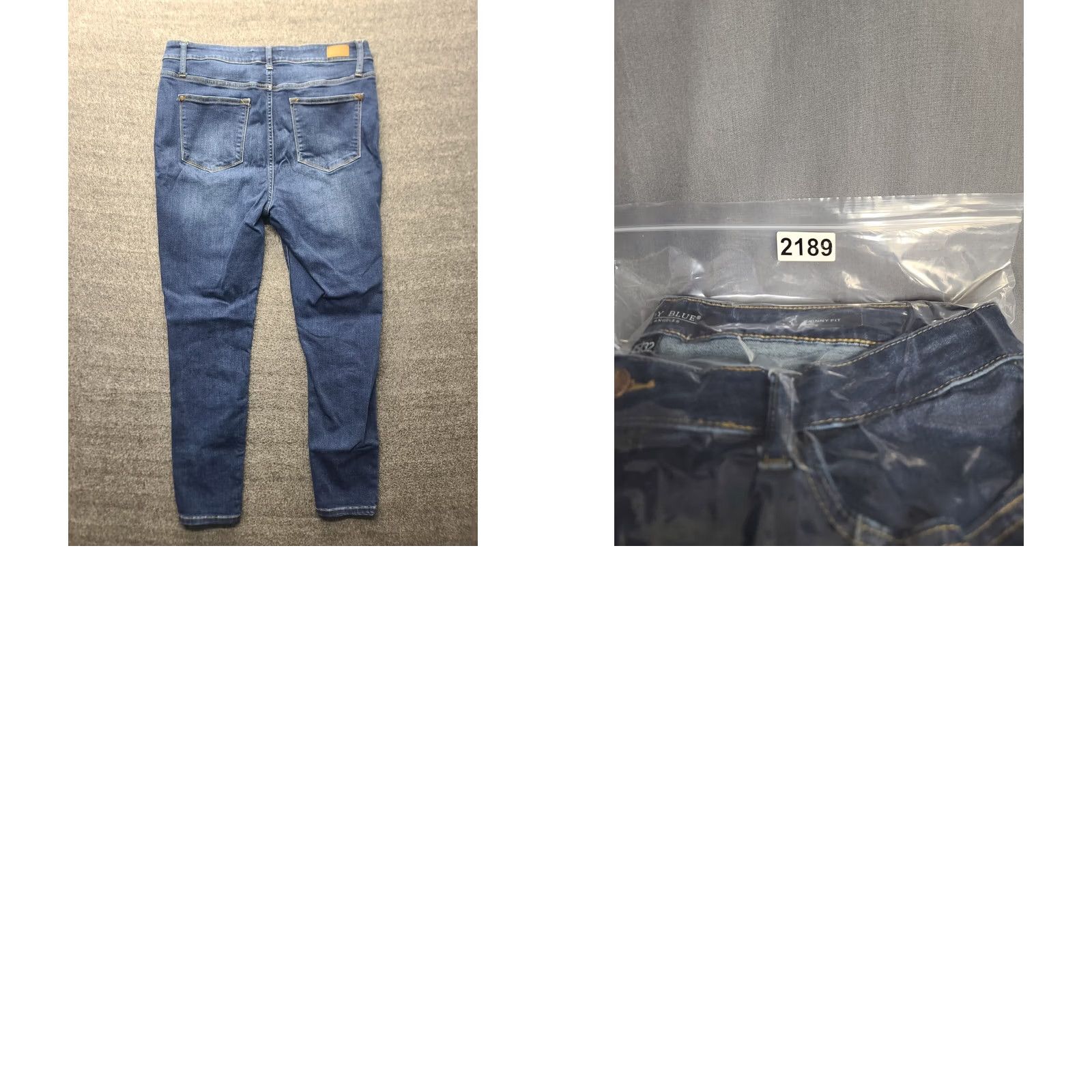 Vintage Judy Blue Jeans Womens 32x27 Distressed High Rise Slim Ankle Stretch Denim Cotton Spandex Button Zip Pocket Blue Jeans Size 24" / US 00 / IT 34 - 9 Thumbnail