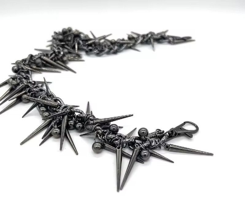 Jewelry Punk Hip Hop Black Gun Plated Rivet Metal Biker Pants Chain Size ONE SIZE - 5 Thumbnail