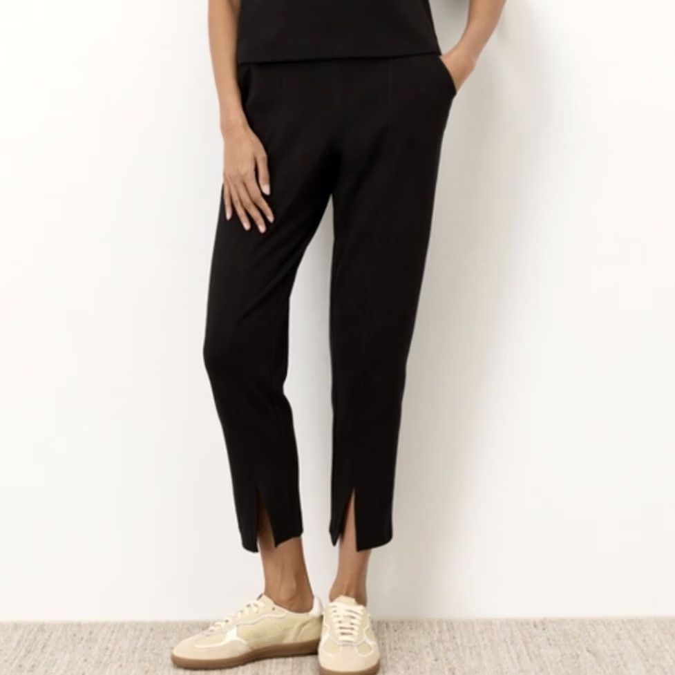 Vintage Pact Airplane Tapered Leg Pants Womens XL Black Ankle Organic Cotton Pull On Size 40" / US 18 - 2 Thumbnail