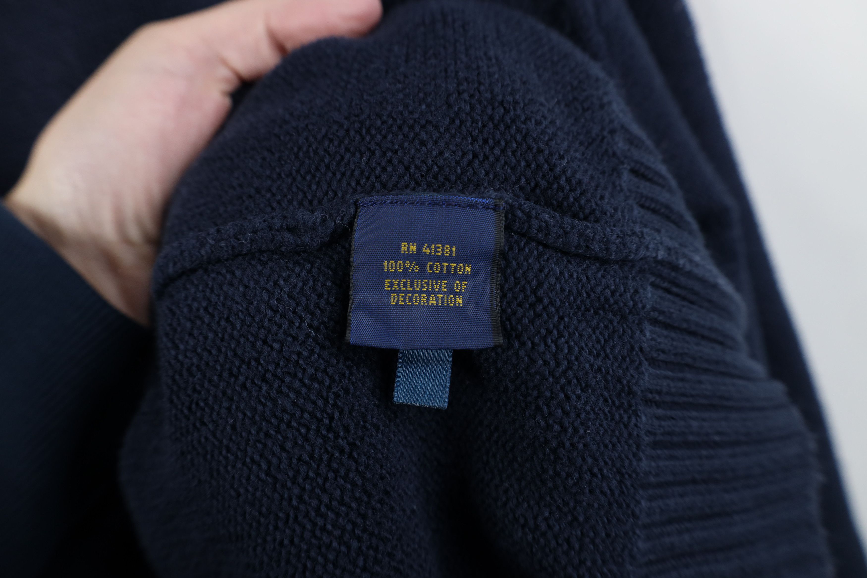 Ralph Lauren Vintage Ralph Lauren Ribbed Knit 1/4 Half Zip Sweater Blue Size US XXL / EU 58 / 5 - 10 Thumbnail