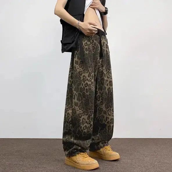 Japanese Brand Retro drape leopard print jeans Size US 32 / EU 48 - 3 Thumbnail
