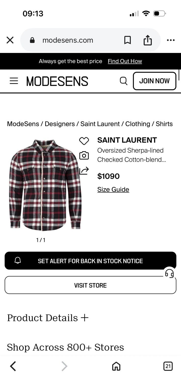 Saint Laurent Paris Saint Laurent Sherling Shirt sizes in photos by tape measure Size US S / EU 44-46 / 1 - 5 Thumbnail