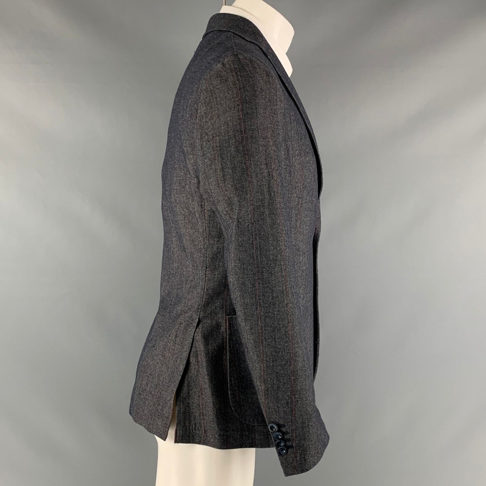 Other Size 38 Navy White & Red Pinstripe Sport Coat Size 38R - 2 Thumbnail