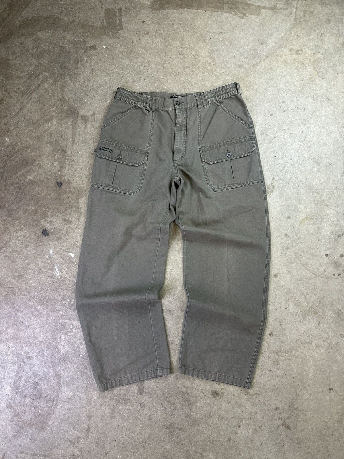 Windriver Vintage Tactical Cargo Pants Olive Baggy Trousers Windriver Size US 35 - 1 Thumbnail