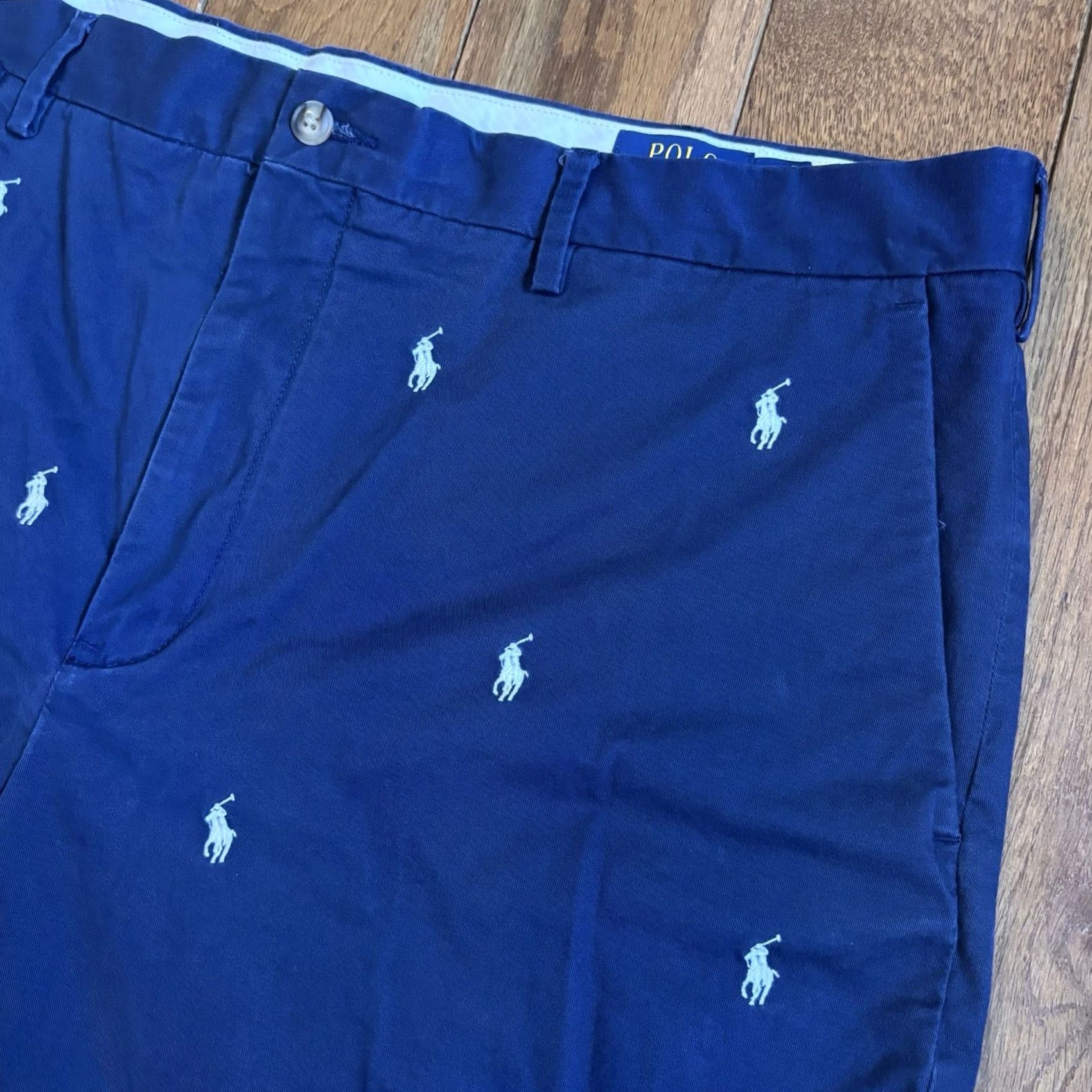Polo Ralph Lauren Mens Polo Ralph Lauren Shorts 42 9" Classic Fit Stretch Navy Blue Horse Size US XL / EU 56 / 4 - 2 Thumbnail