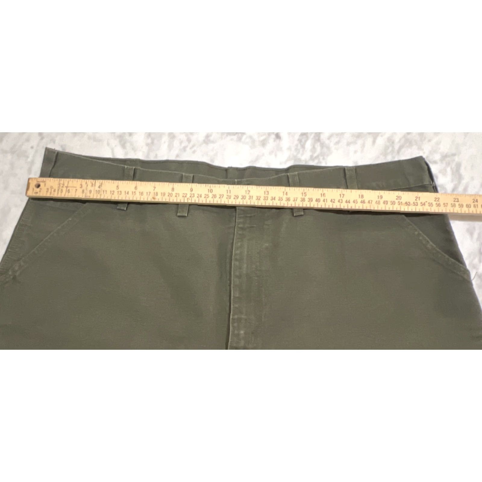 Carhartt Carhartt Jeans Men 44x30 Green Denim Dungaree Carhartt Straight 5-Pocket Regular Belt Loops Mid Rise Comfort Easy Care Jeans Mens Size US 44 / EU 60 - 7 Thumbnail