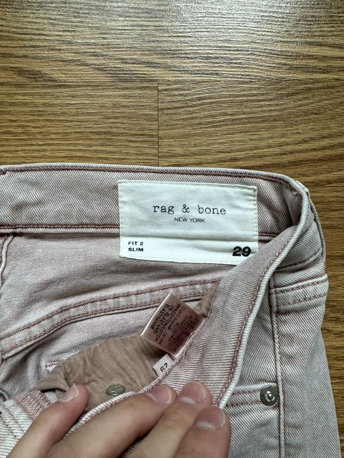 Rag & Bone Rag & Bone Slim Fit 2 Jeans Blush/Light Pink Size US 29 - 3 Thumbnail