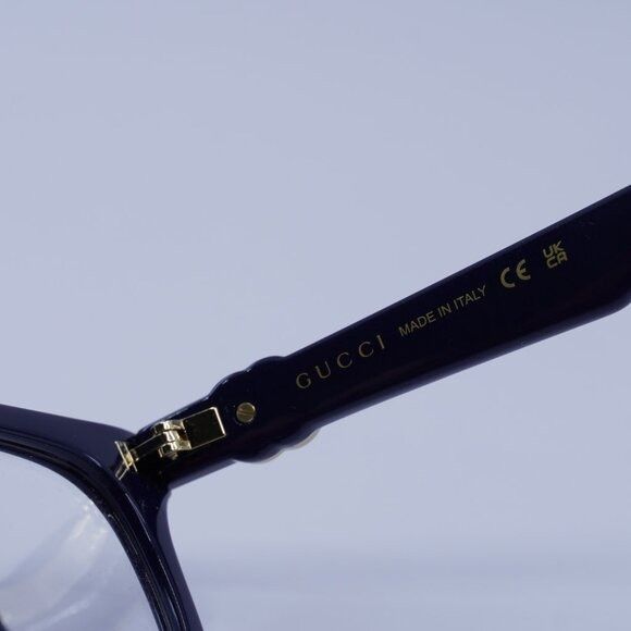 Gucci Gucci GG1536O 011 Eyeglasses Navy Blue 53mm Square Frame Size ONE SIZE - 8 Thumbnail