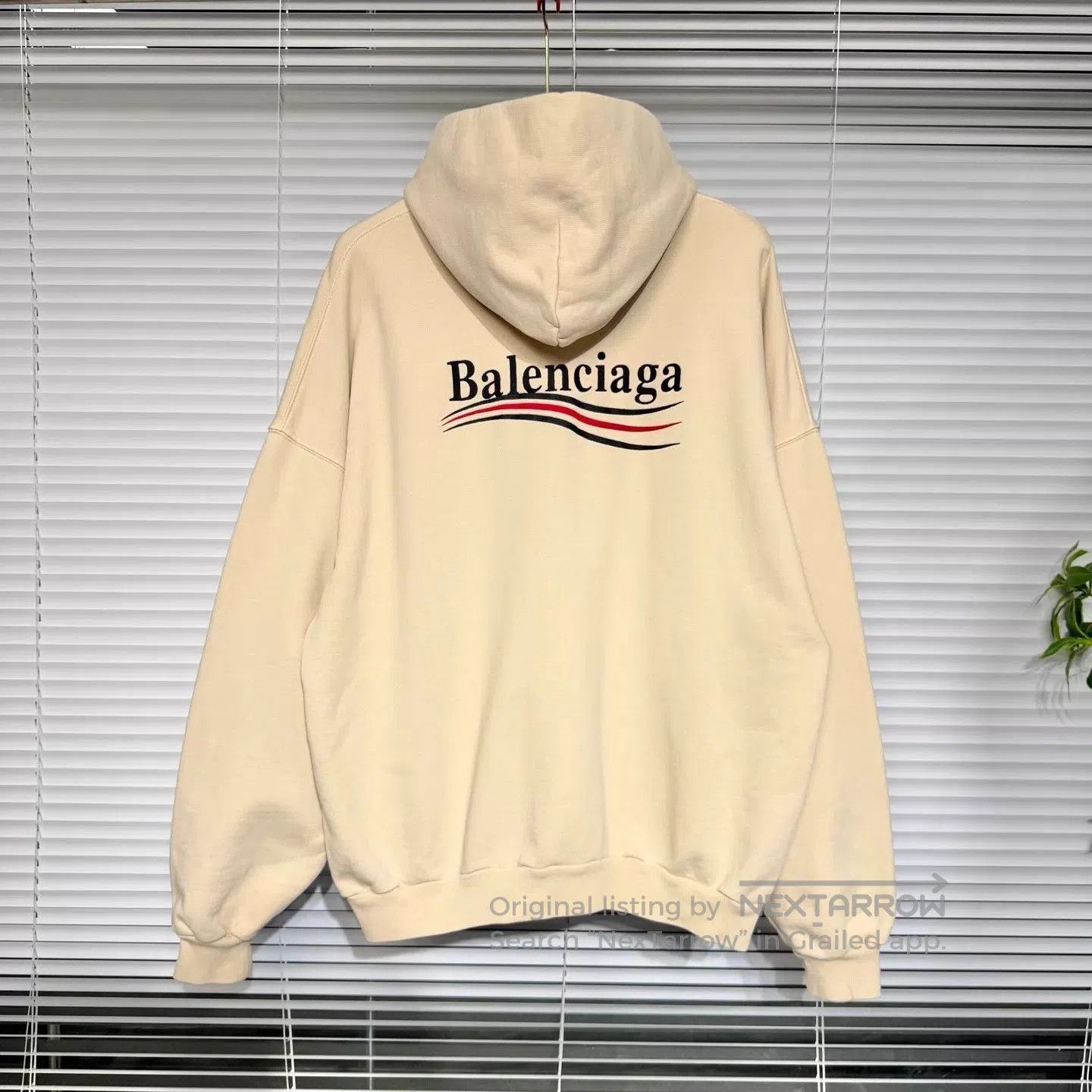 Balenciaga Beige Oversized Hoodie with Front Pocket . Size US S / EU 44-46 / 1 - 2 Thumbnail