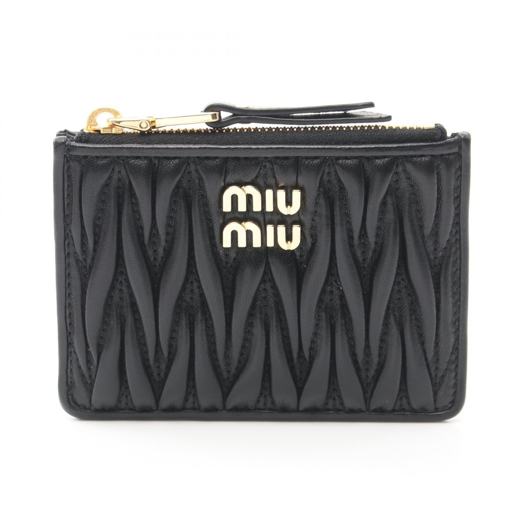 Miu Miu Miu Miu Coin Purse Leather Black Size ONE SIZE - 1 Thumbnail