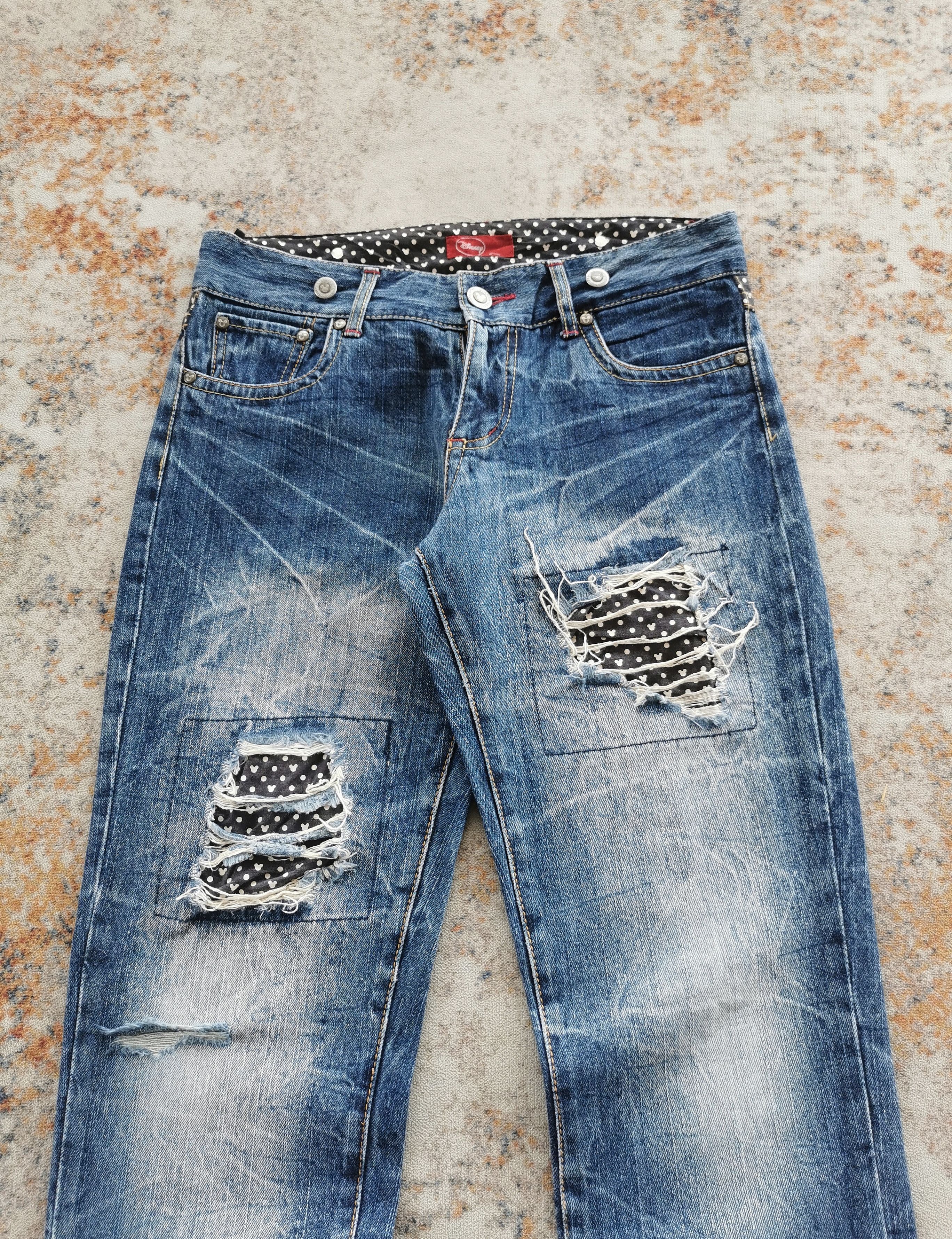 Anime Mickey Mouse Disney Faded Patchwork Distressed Denim 31x32 Size US 31 - 7 Thumbnail