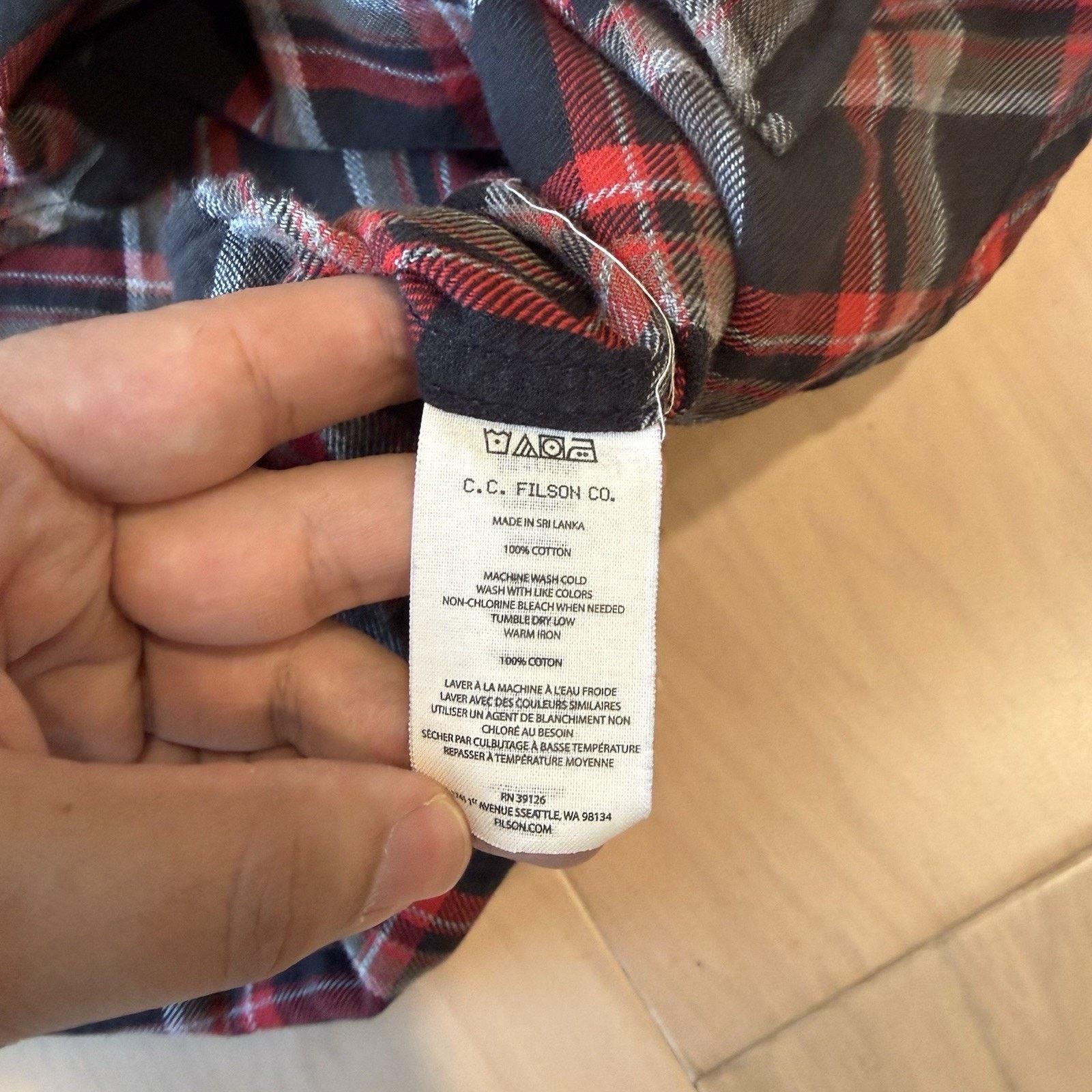 Filson Filson Scout Shirt S Black Red Lightweight Cotton Flannel Size US S / EU 44-46 / 1 - 6 Thumbnail