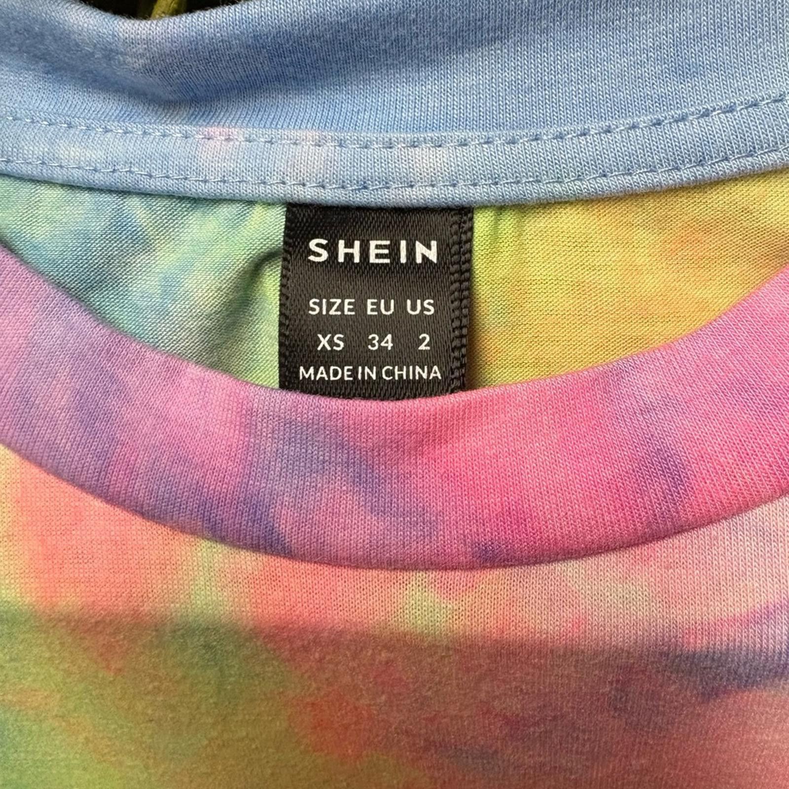 Shein SHEIN Pink and Blue Short Sleeve Tee Size US XXS / EU 40 - 2 Thumbnail