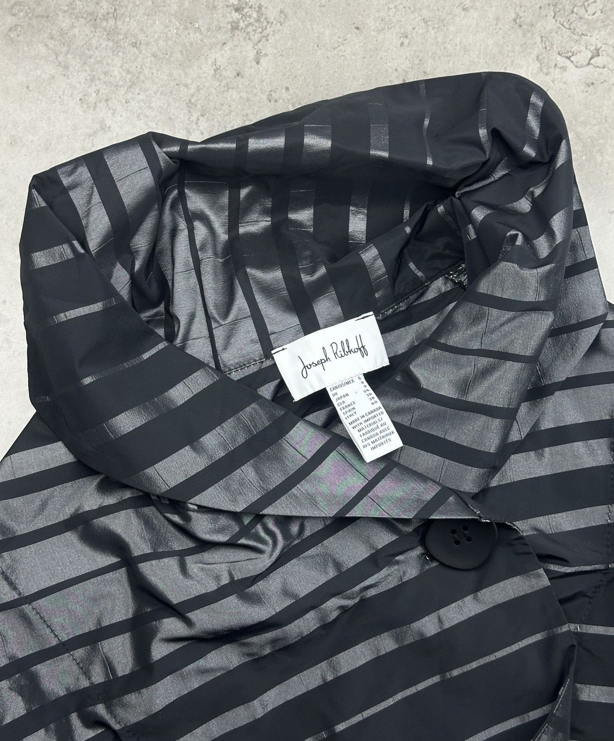Joseph Ribkoff Joseph Ribkoff Black Metallic Striped Jacket 3/4 Sleeve Size S / US 4 / IT 40 - 5 Thumbnail