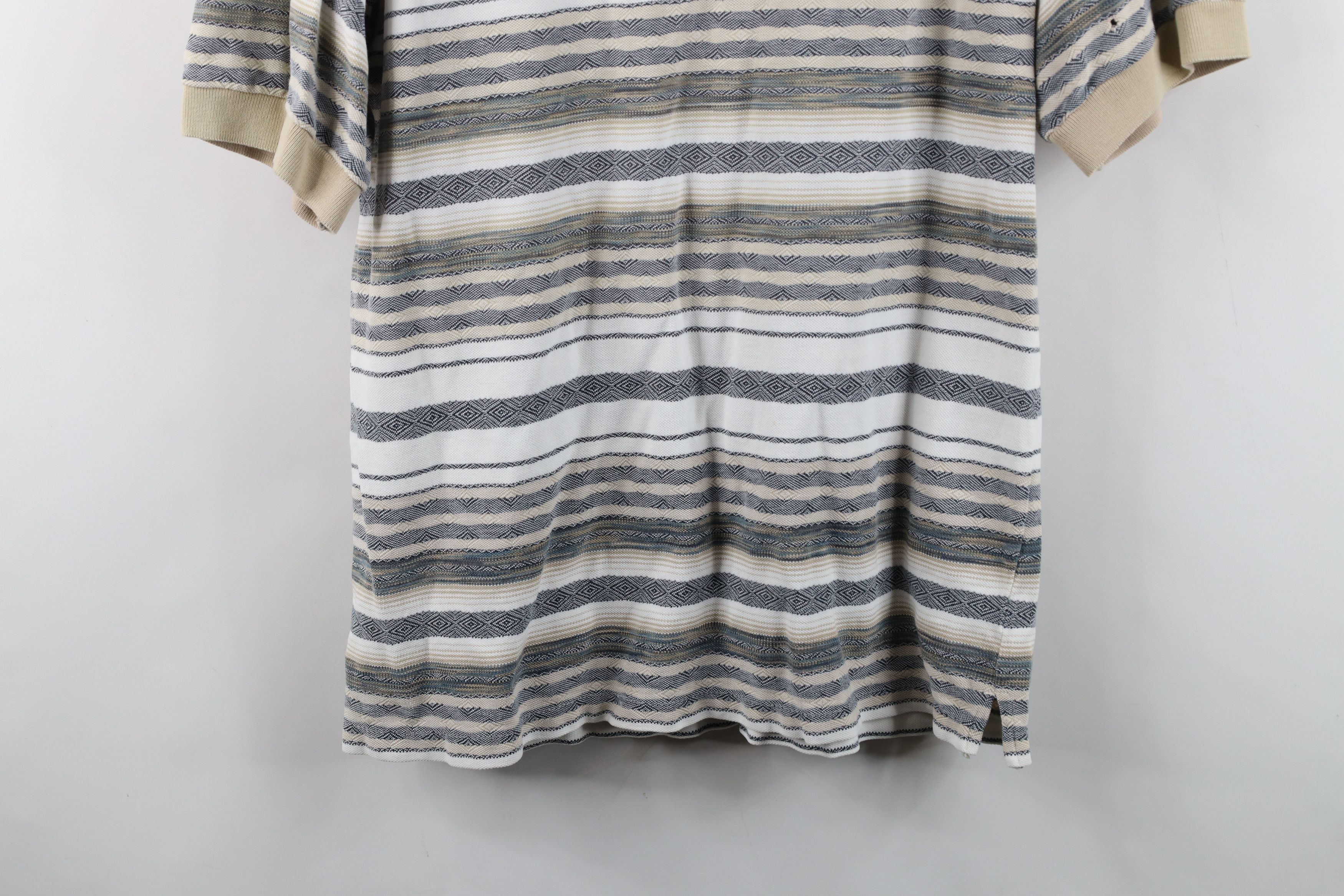 Vintage Vintage 90s Streetwear Fair Isle Striped Knit Polo Shirt Size US M / EU 48-50 / 2 - 16 Thumbnail