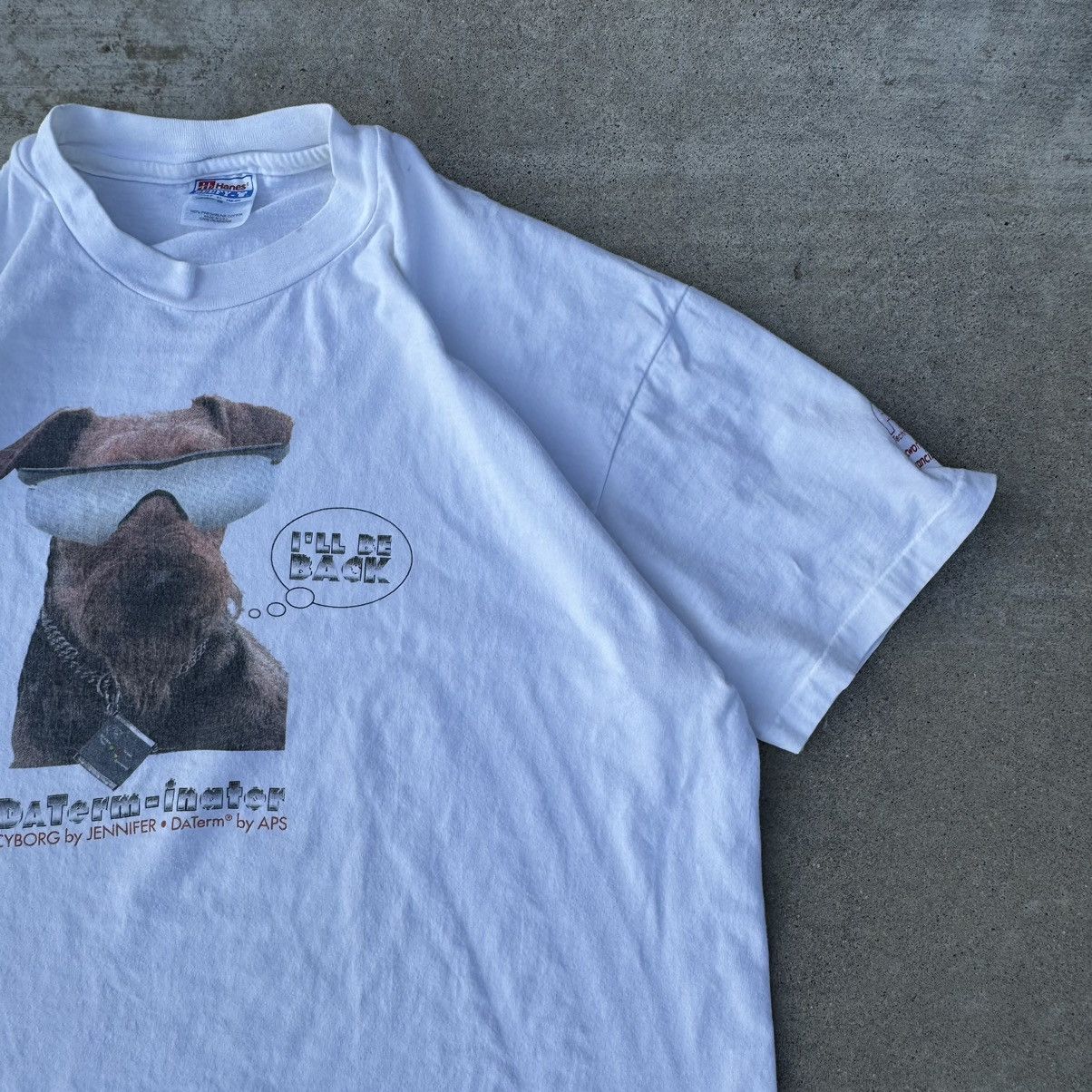 Apple × Stussy × Vintage Vintage 90s White Terminator Humor Single Stitch Tee XL Size US XL / EU 56 / 4 - 9 Thumbnail