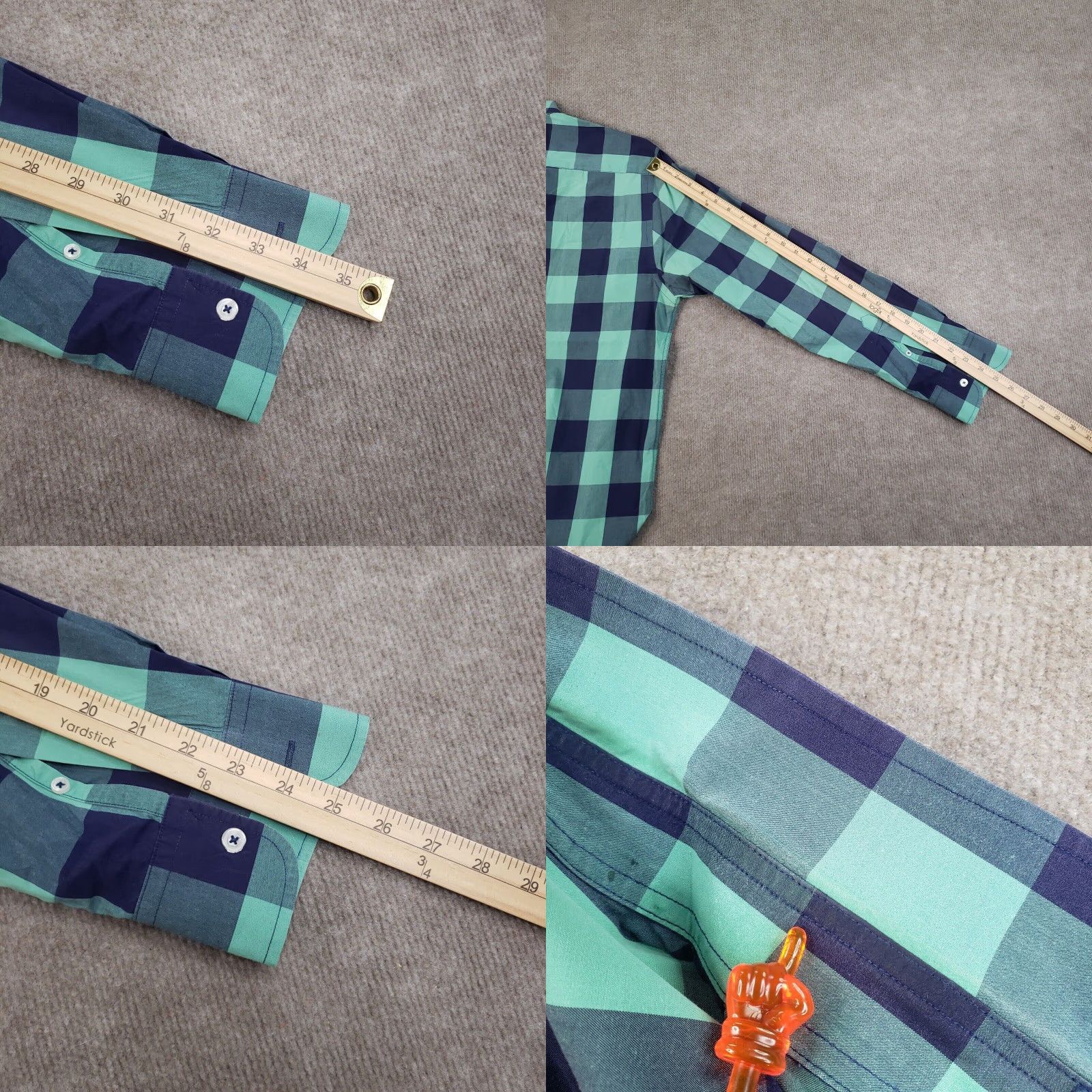 UNTUCKit UNTUCKit Mens Long Sleeve XL Extra Large Green Blue Plaid Button Up Casual Dress Shirt Size US XL / EU 56 / 4 - 8 Thumbnail