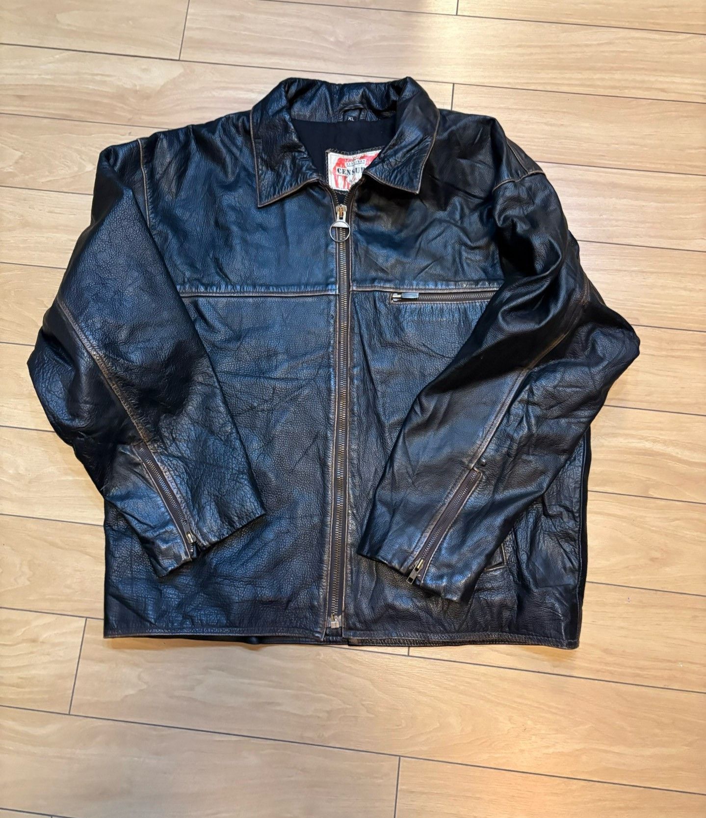 Japanese Brand Black Cowhide Leather Jacket Size US XL / EU 56 / 4 - 1 Thumbnail