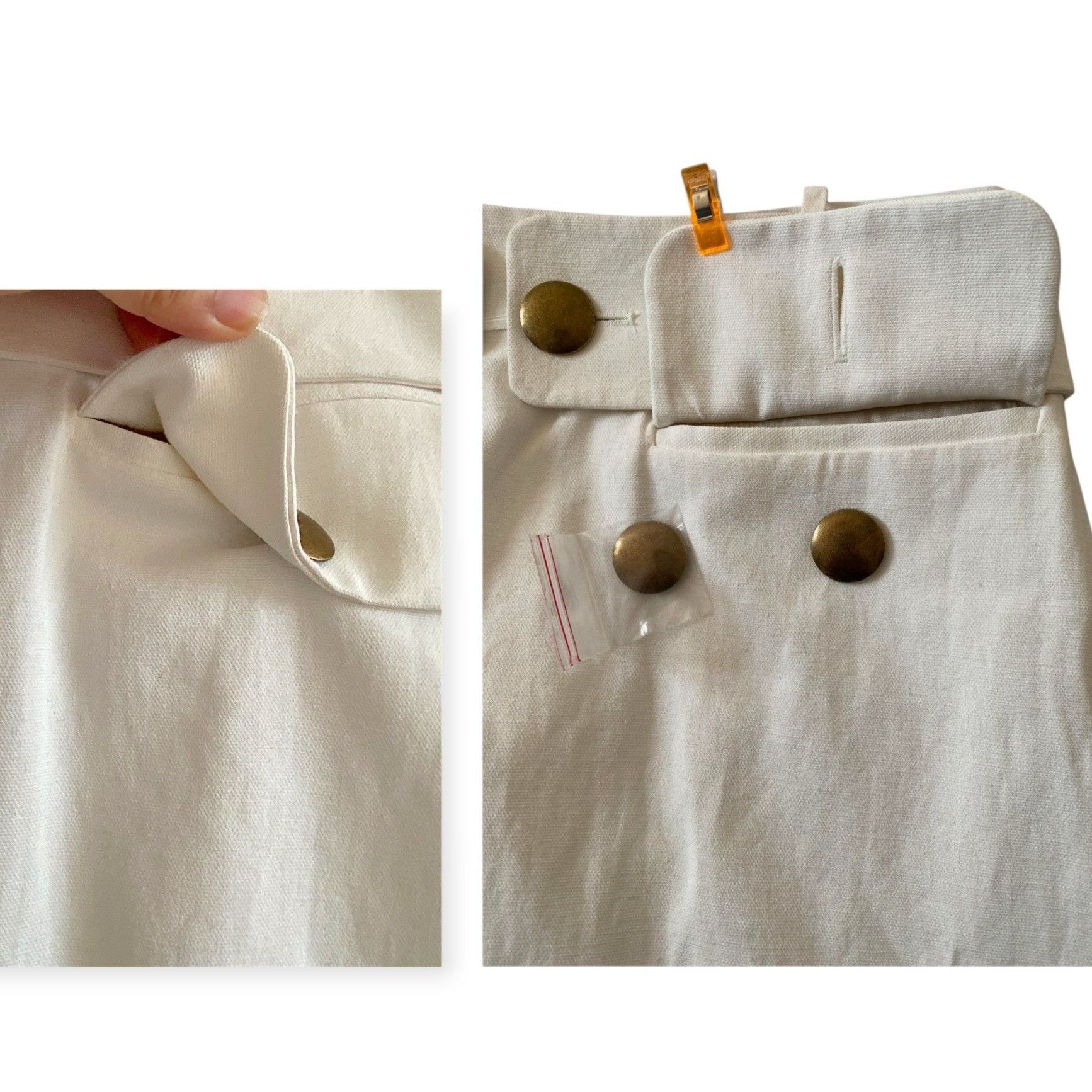 Chloe Chloe SS06 Linen Cotton Skirt Naturel FR40 Made in France Size 28" / US 6 / IT 42 - 10 Thumbnail