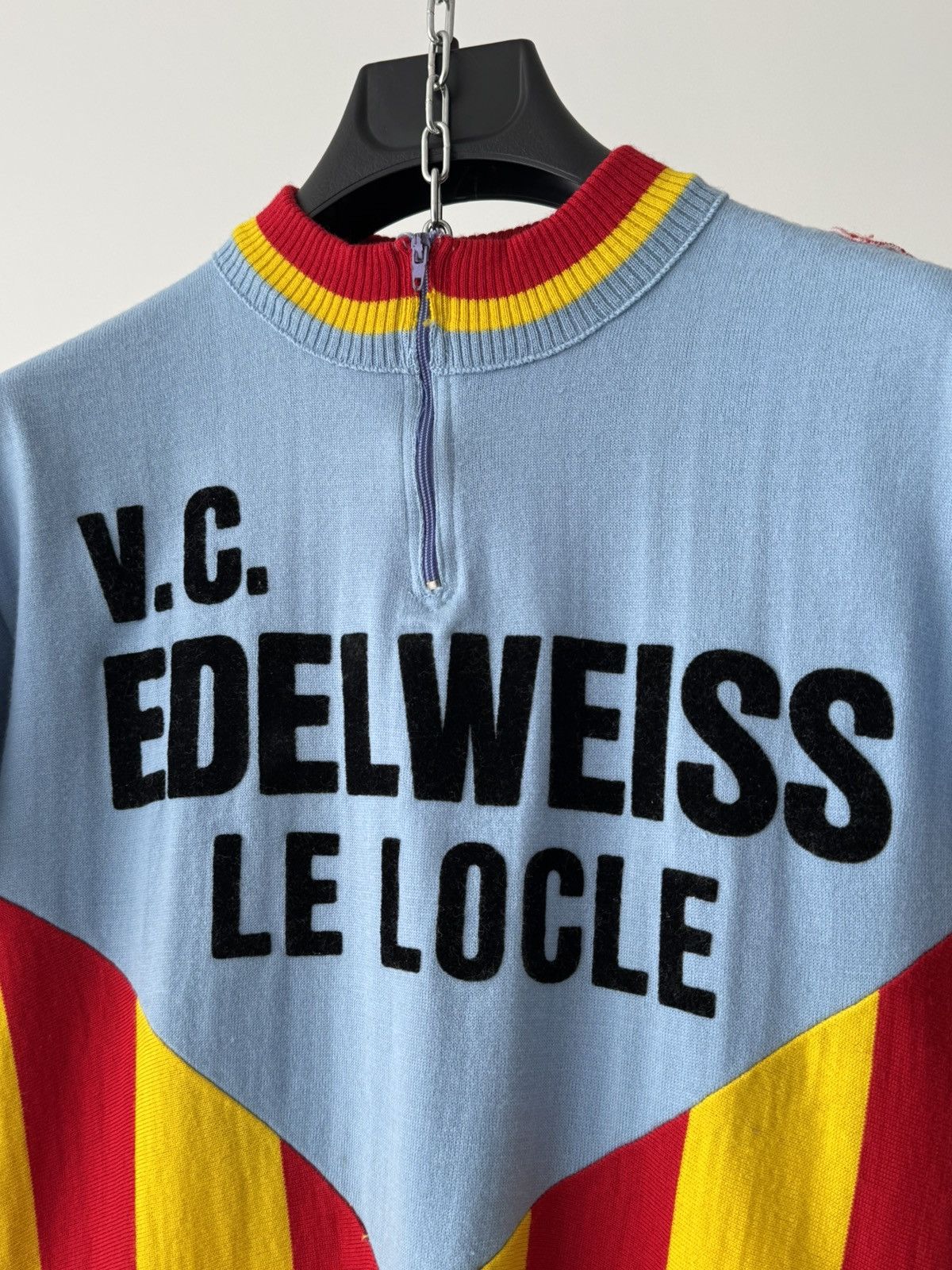Vintage 1970s Castelli ‘Edelweiss Le Locle’ Cycling Wool Jersey Size US M / EU 48-50 / 2 - 2 Thumbnail