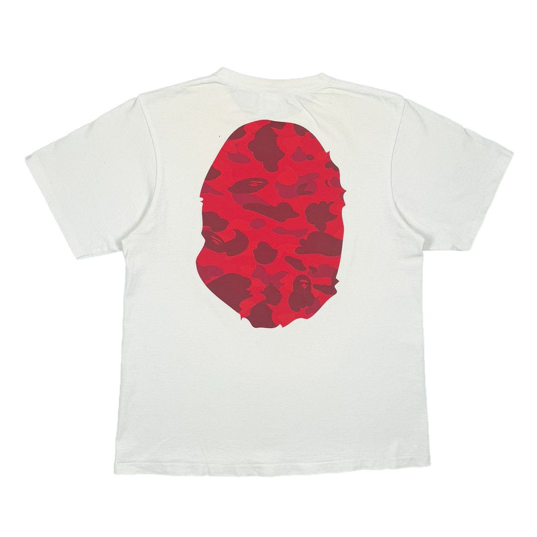 Bape Bape - Red Head Tshirt - White - M Size US M / EU 48-50 / 2 - 2 Thumbnail