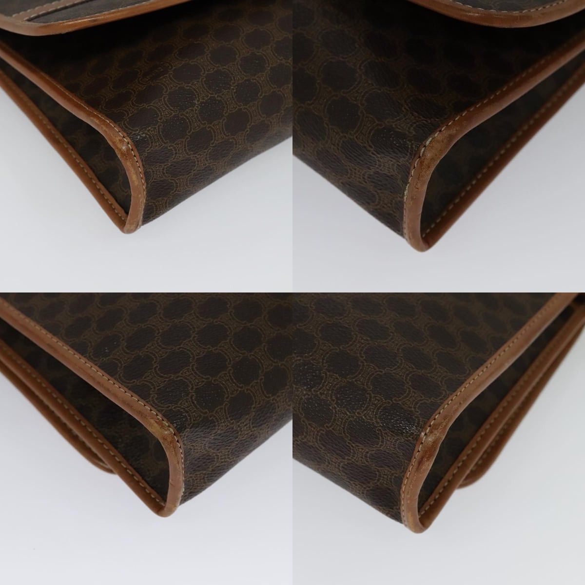 Celine CELINE Macadam Canvas Shoulder Bag Pvc Leather Brown Gold Size ONE SIZE - 10 Thumbnail