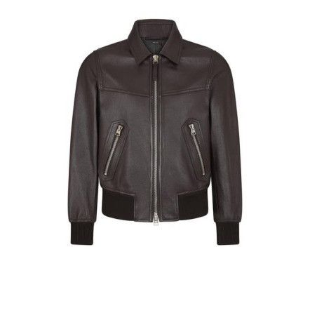 Tom Ford o1w1db10425 LBB004 Leather Jacket in Chocolate Brown Size US S / EU 44-46 / 1 - 1 Preview