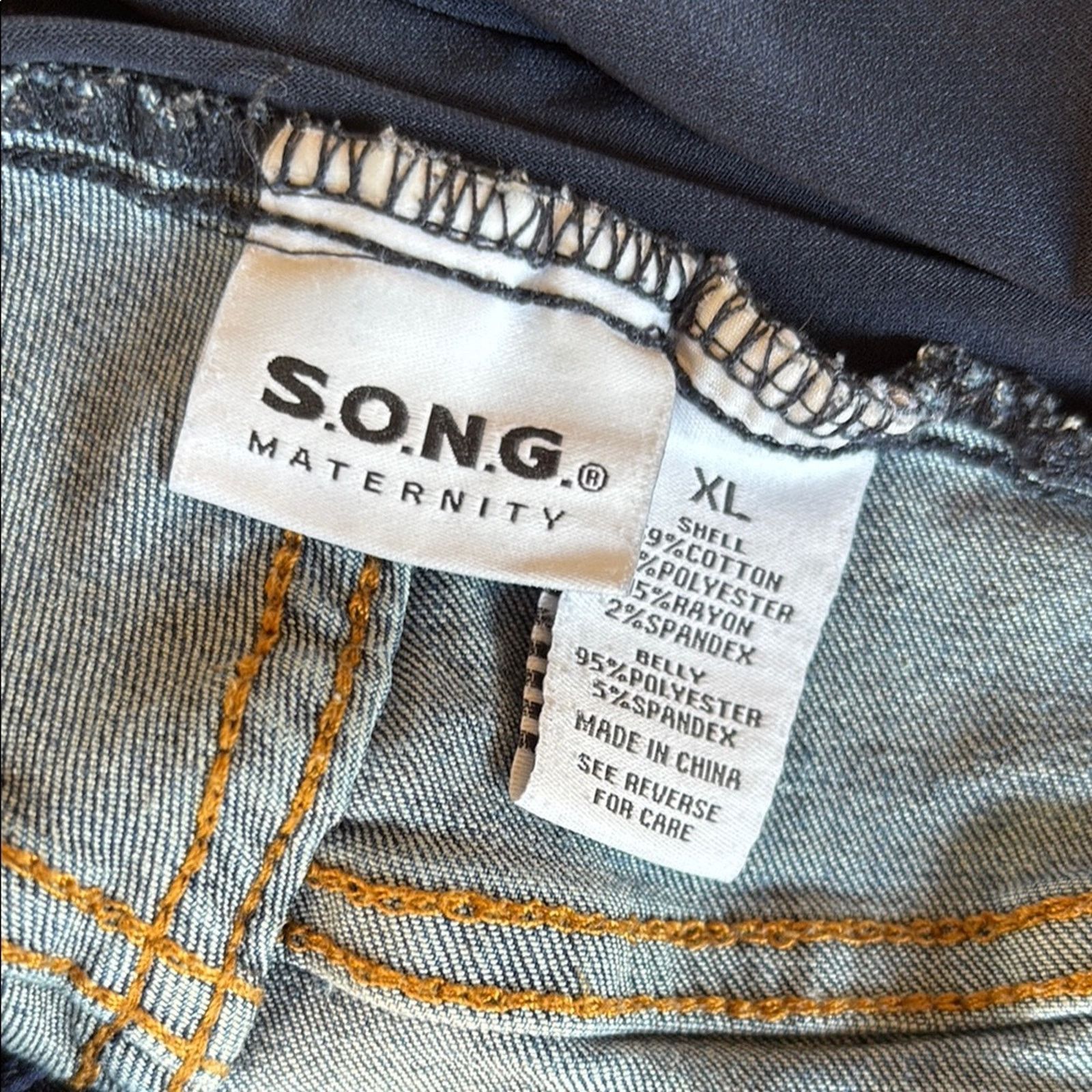 The Unbranded Brand S.O.N.G Maternity Blue Denim Shorts Size XL Size 34" / US 12 / IT 48 - 5 Thumbnail