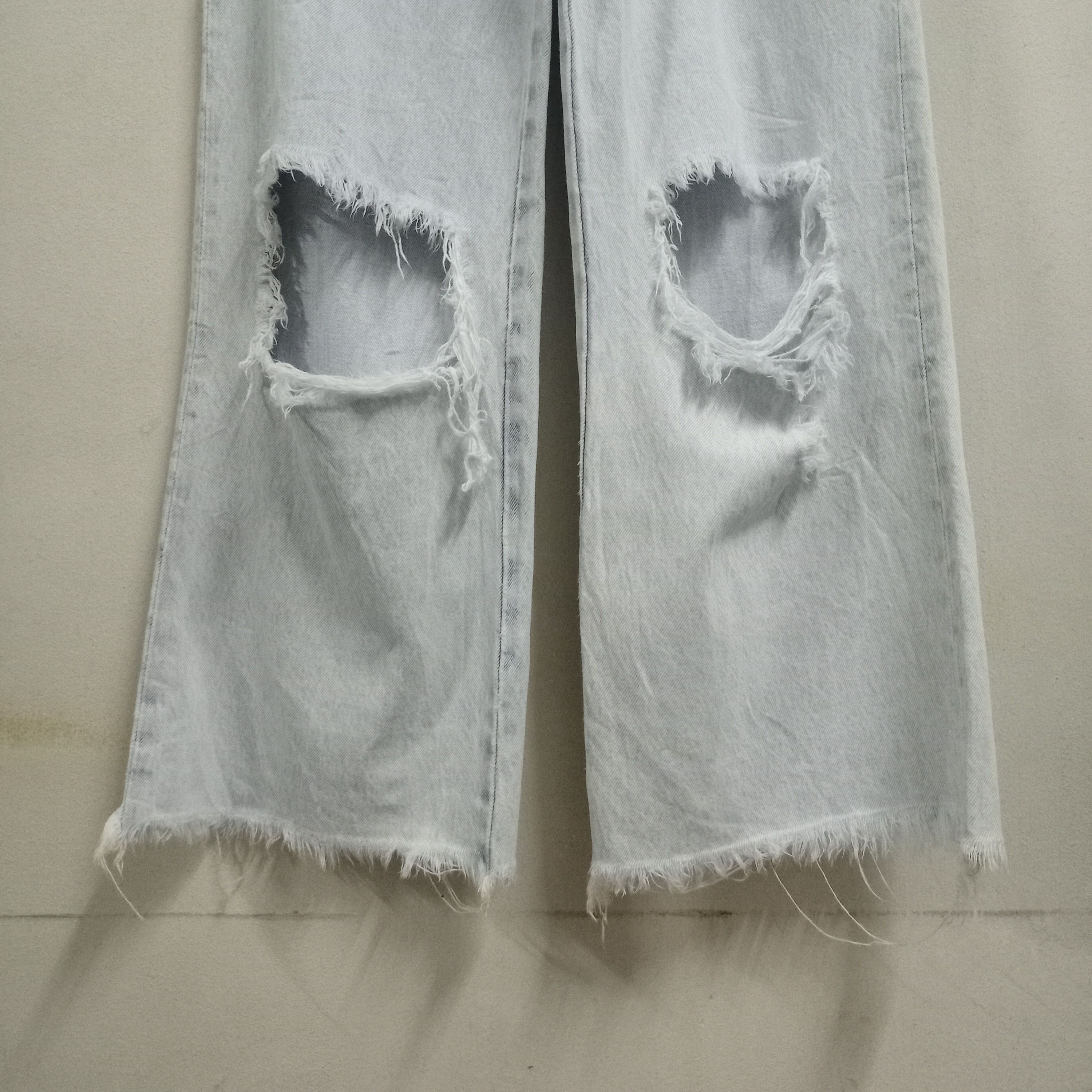 Zara Vintage Zara High Rise Ripped Baggy Flare Jeans Size 25" / US 0 / IT 36 - 5 Thumbnail