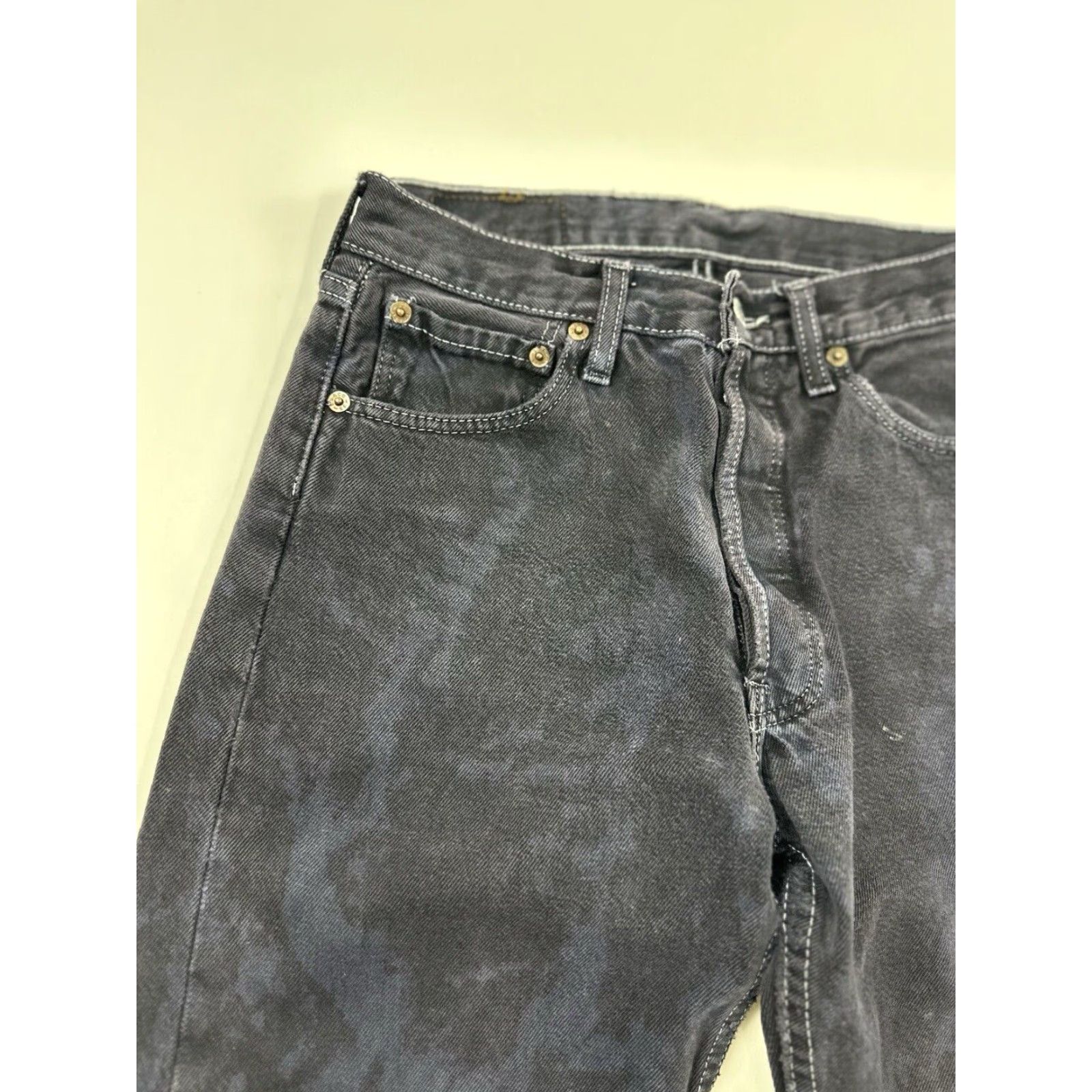 Levi's VINTAGE Levi's 501 Jeans 27x27 Black Distressed 80s 90s Mens Size US 27 - 6 Thumbnail