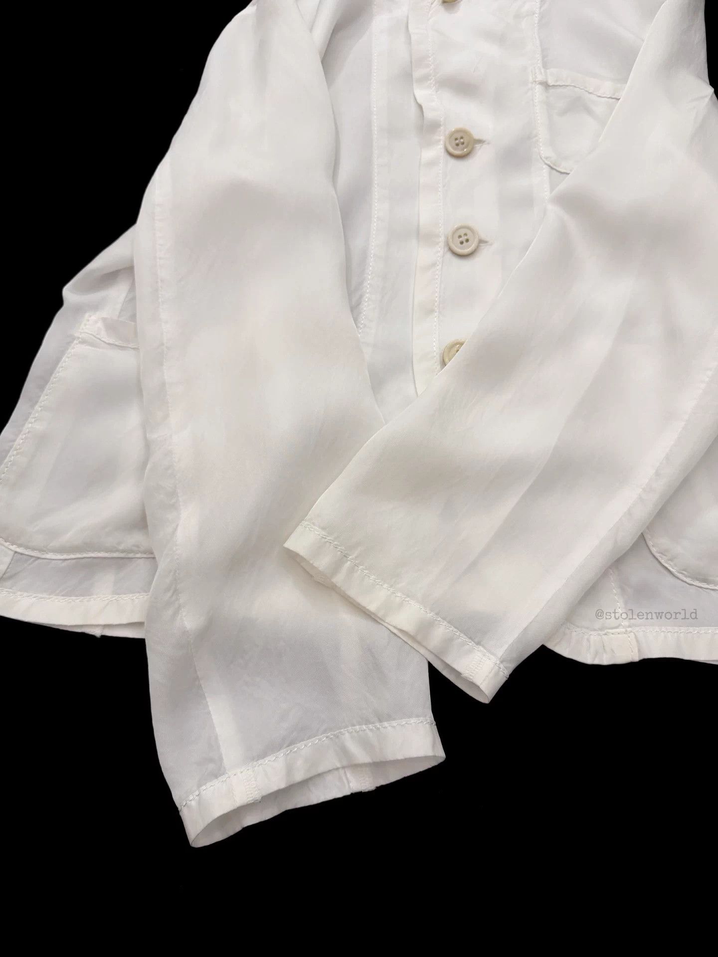 Comme des Garcons Comme des Garçons Cupro White Blazer Collar Versatile Size ONE SIZE - 5 Thumbnail