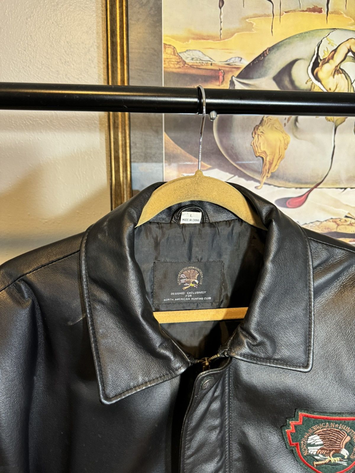 Vintage Vtg North American Hunting Club Life Leather Varsity Jacket Size US L / EU 52-54 / 3 - 6 Thumbnail