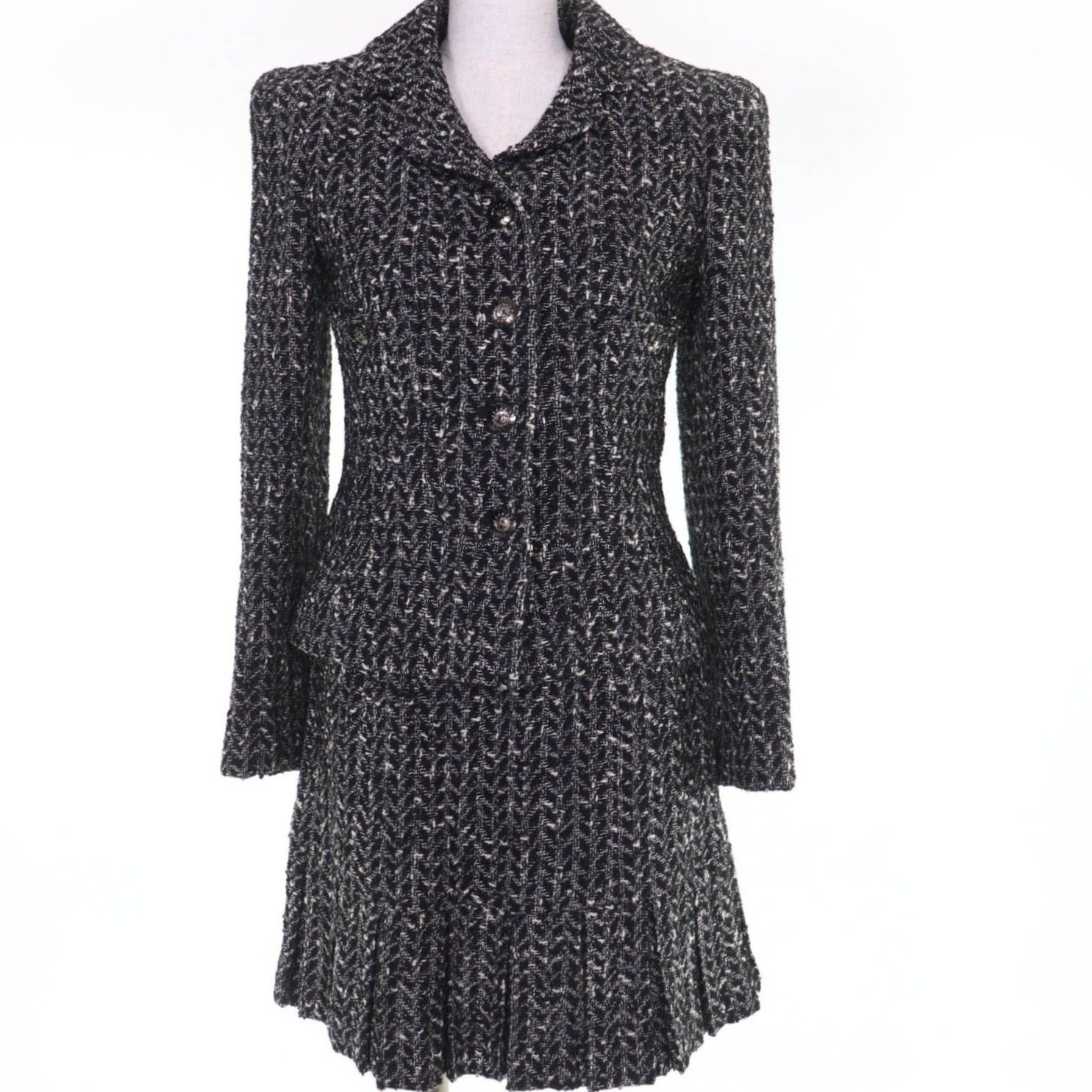 Chanel Chanel Chanel Tweed Jacket Skirt Set Textile Suits P09701 DUTY FREE for USA Size ONE SIZE - 1 Thumbnail