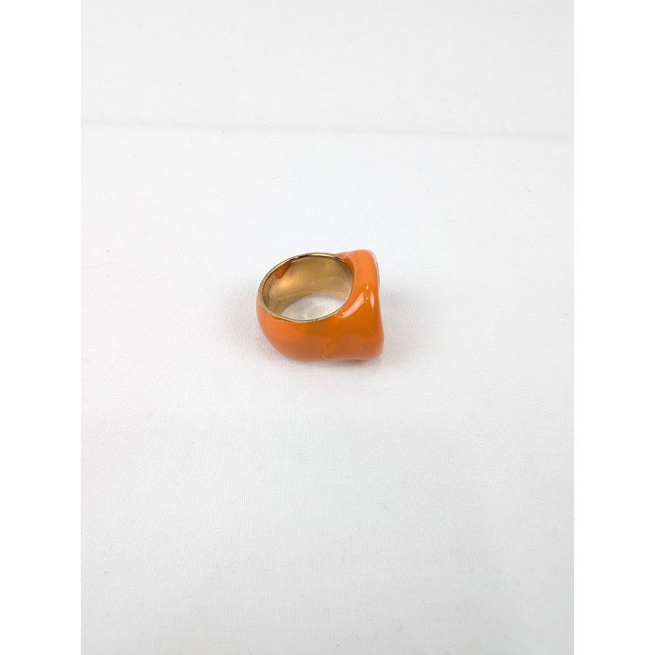 Bottega Veneta o1rshd1 Q:2 / Size: 19 / Sterling Gold Ring In Tangerine Size ONE SIZE - 6 Thumbnail
