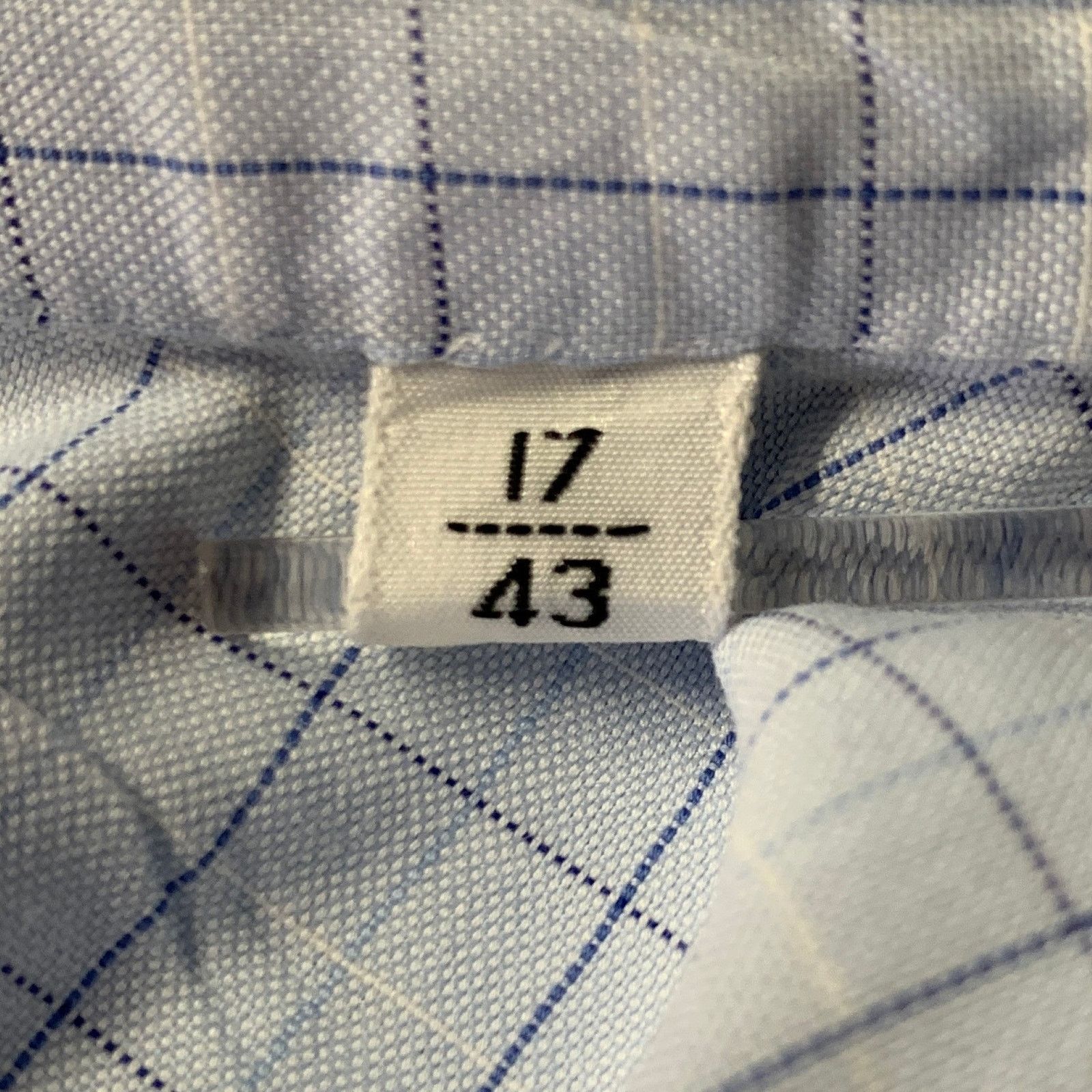 Kiton KITON L Light Blue Windowpane French Cuff Long Sleeve Shirt Size 48R - 6 Thumbnail